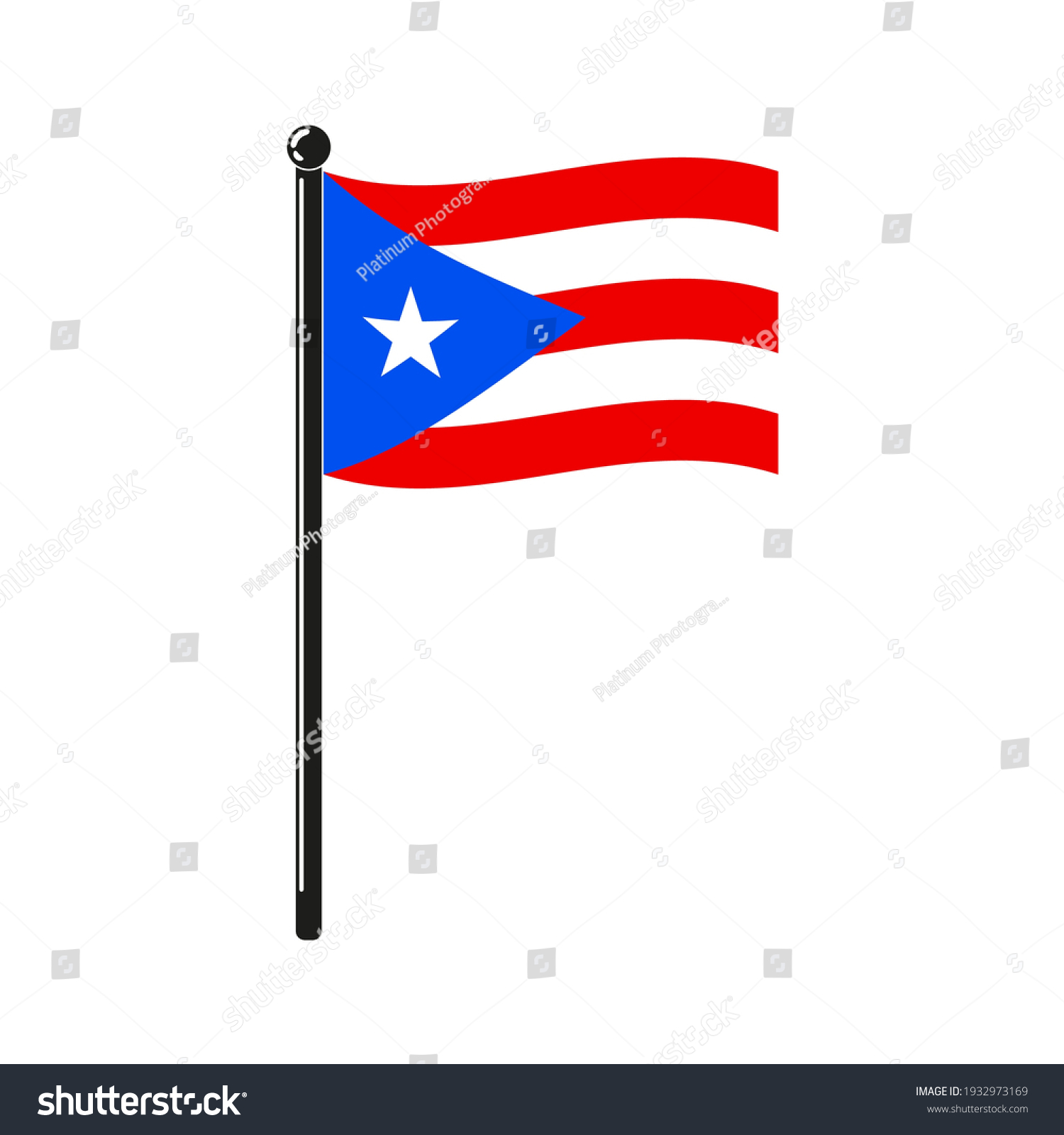 National Flag Puerto Rico Original Colours Stock Vector (Royalty Free ...