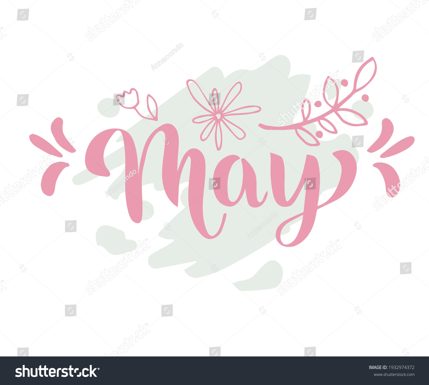 May Word May Concept Text Leaves Stock Vector (Royalty Free) 1932974372 ...