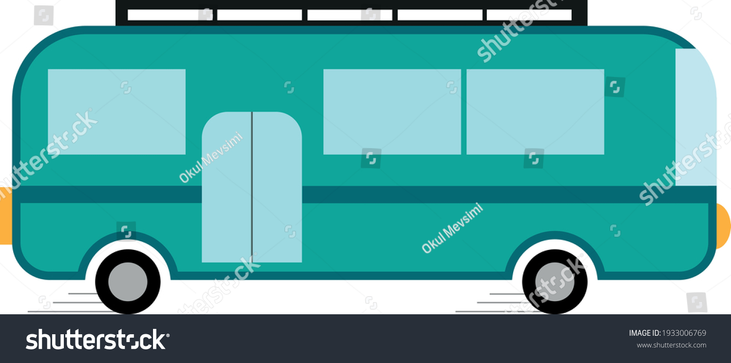 Green Blue Bus Vector Graphic Stock Vector (Royalty Free) 1933006769 ...