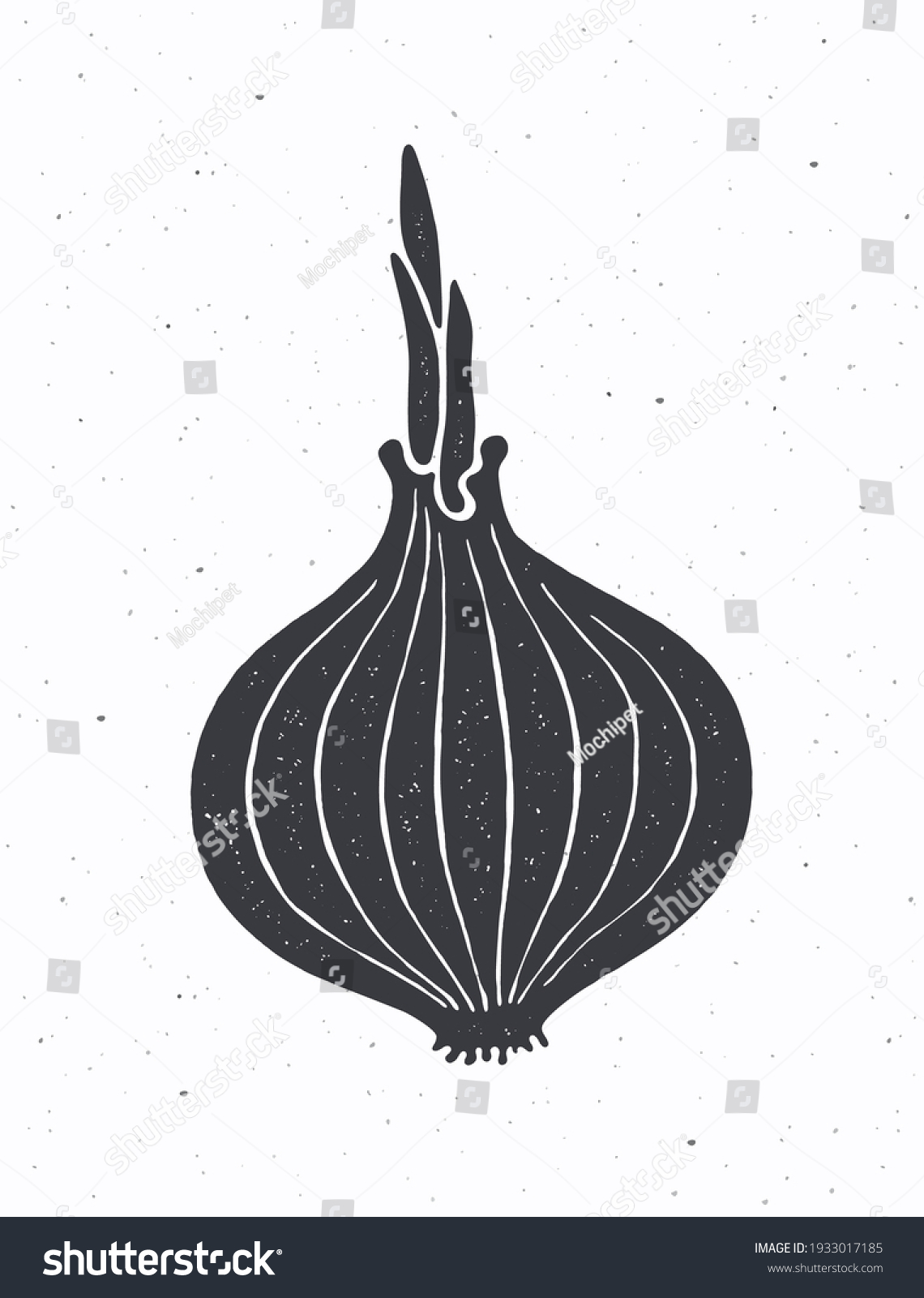 Silhouette Bulb Onion Sprout Vector Illustration Stock Vector (Royalty ...