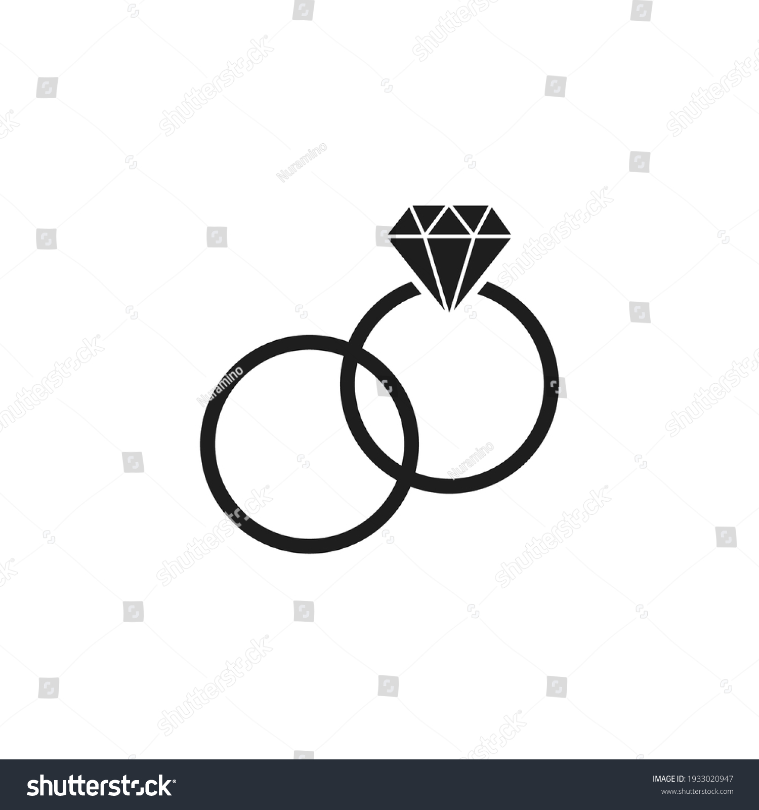 Ring Icon Vector Simple Wedding Rings Stock Vector (Royalty Free ...