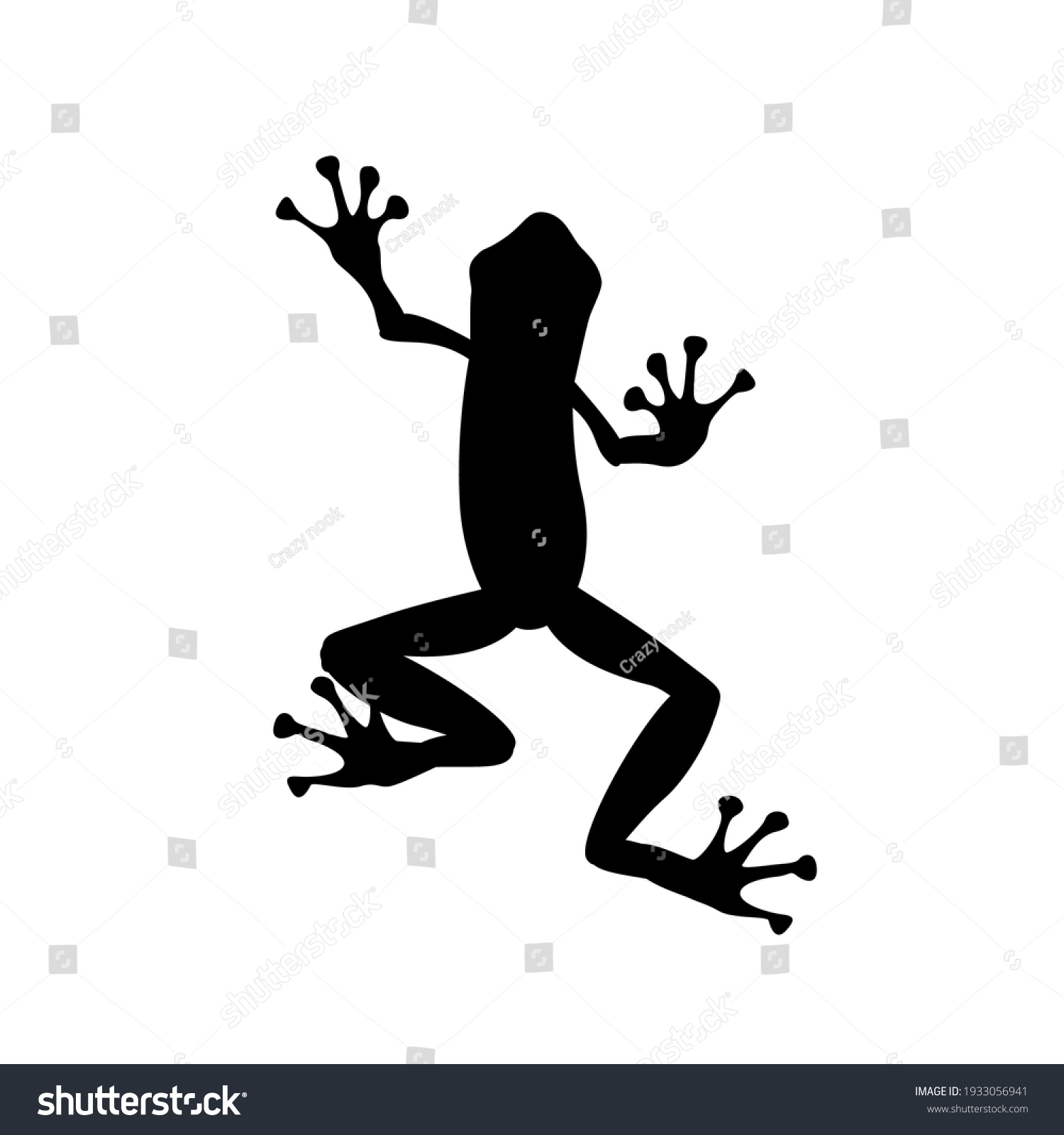 Frog Vector Silhouette Isolated Black On Stock Vector (royalty Free 