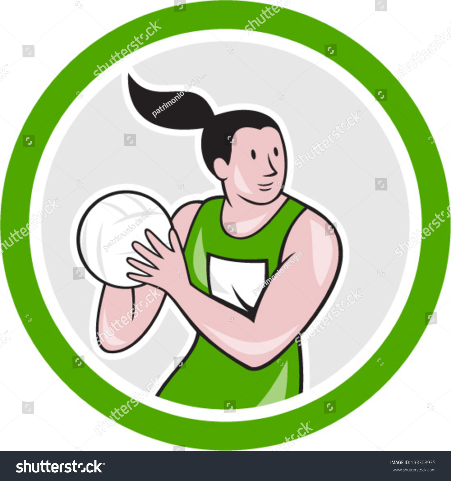 Illustration Netball Player Catching Rebounding Ball Stock Vector ...