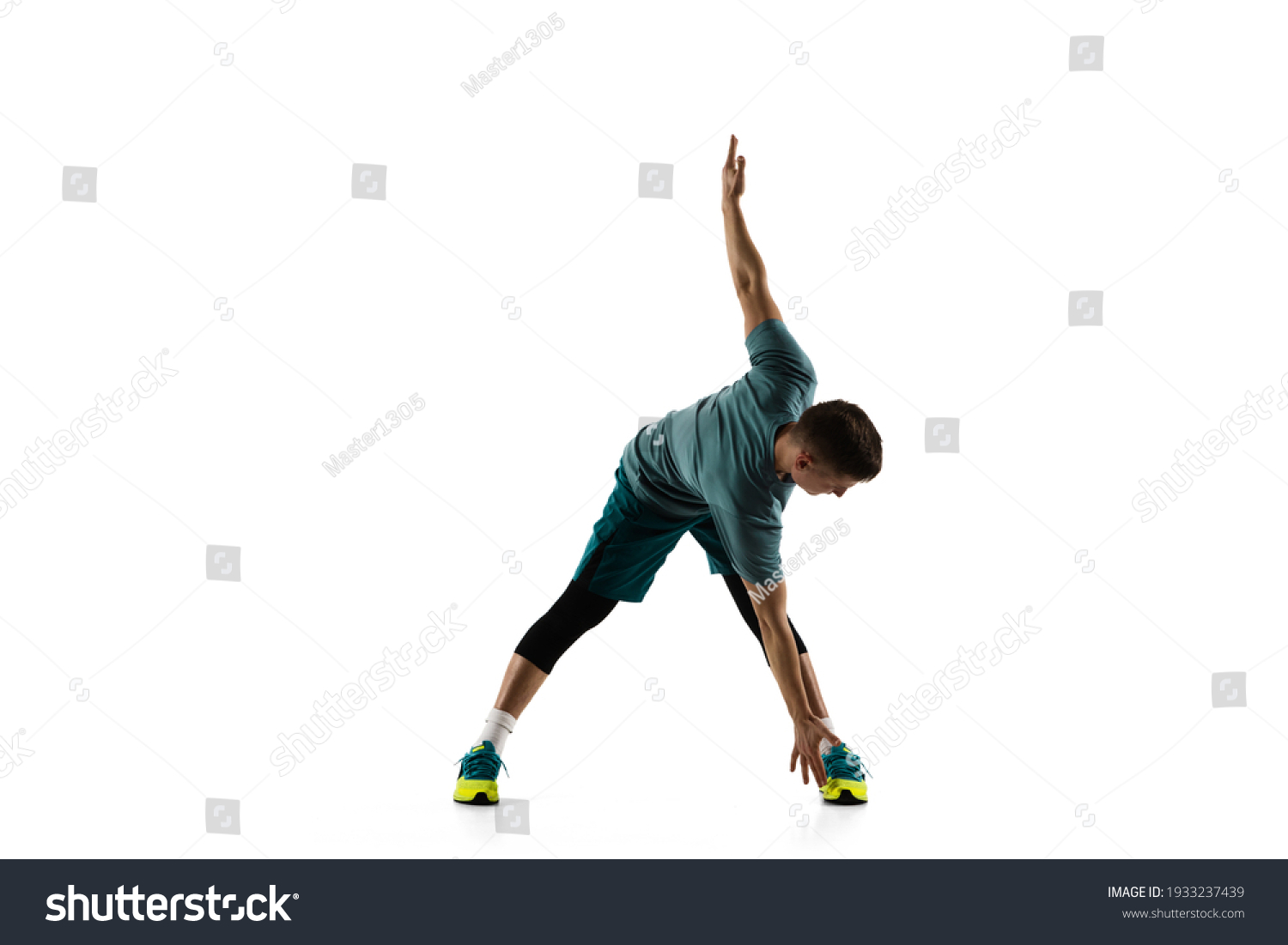 Stretching Young Caucasian Male Model Action Stock Photo 1933237439 ...