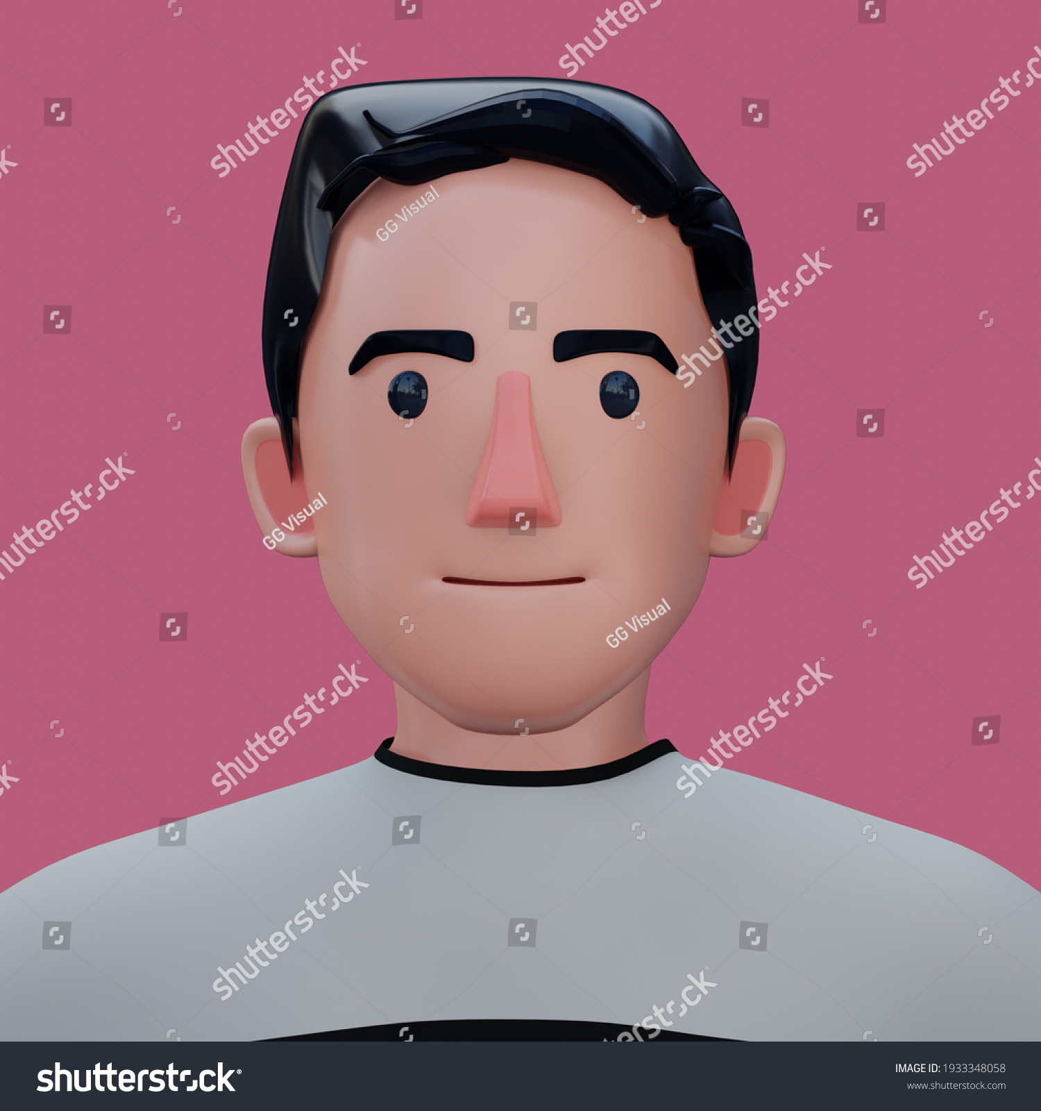 3d Render Attractive Cartoon Character Stock Illustration 1933348058 ...