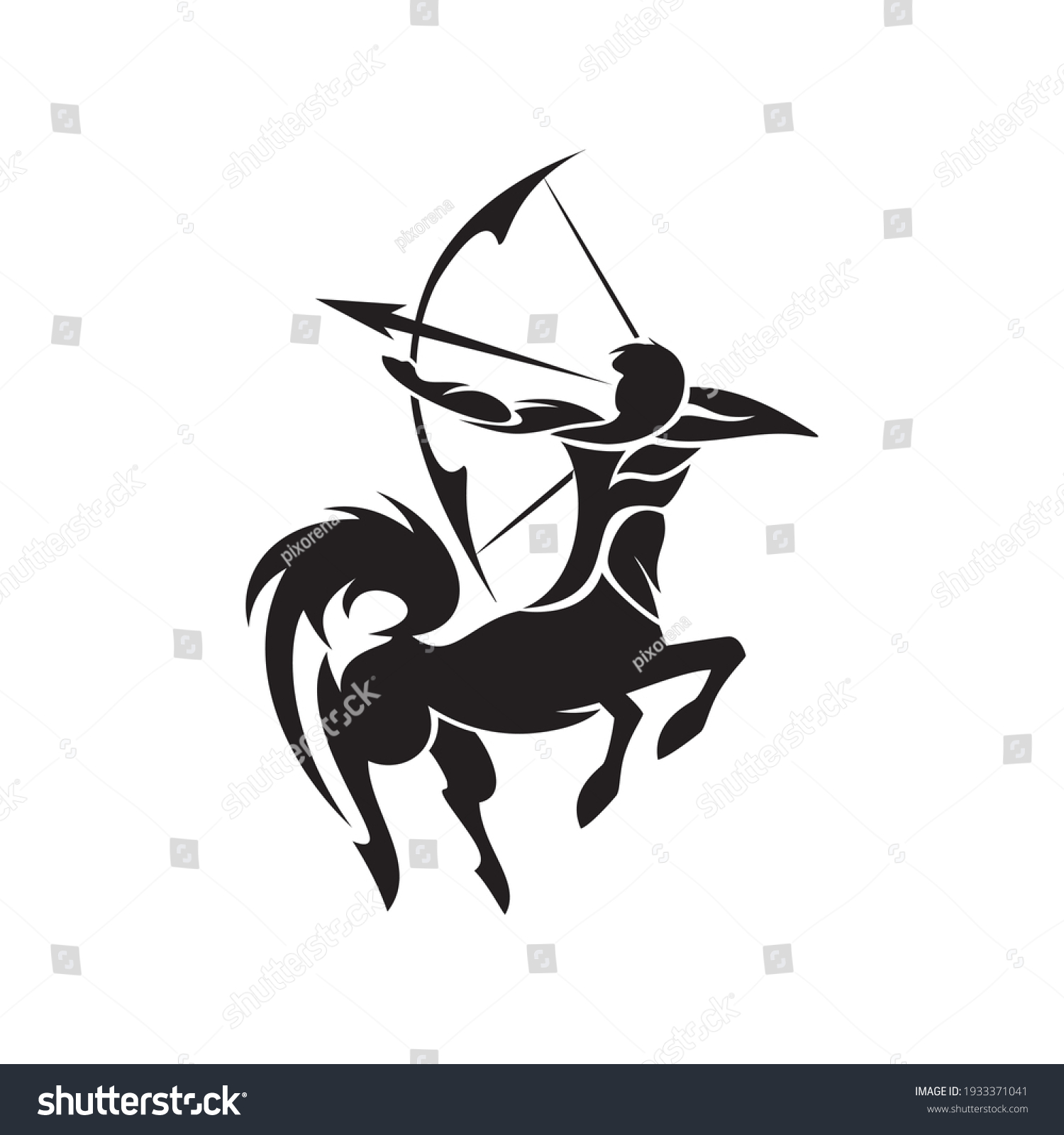 Centaur Archer Greek Mythology Creature Sagittarius Stock Vector ...