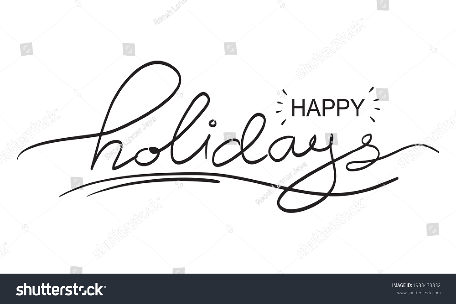 Happy Holidays Text Hand Lettering Calligraphy Stock Vector (Royalty ...