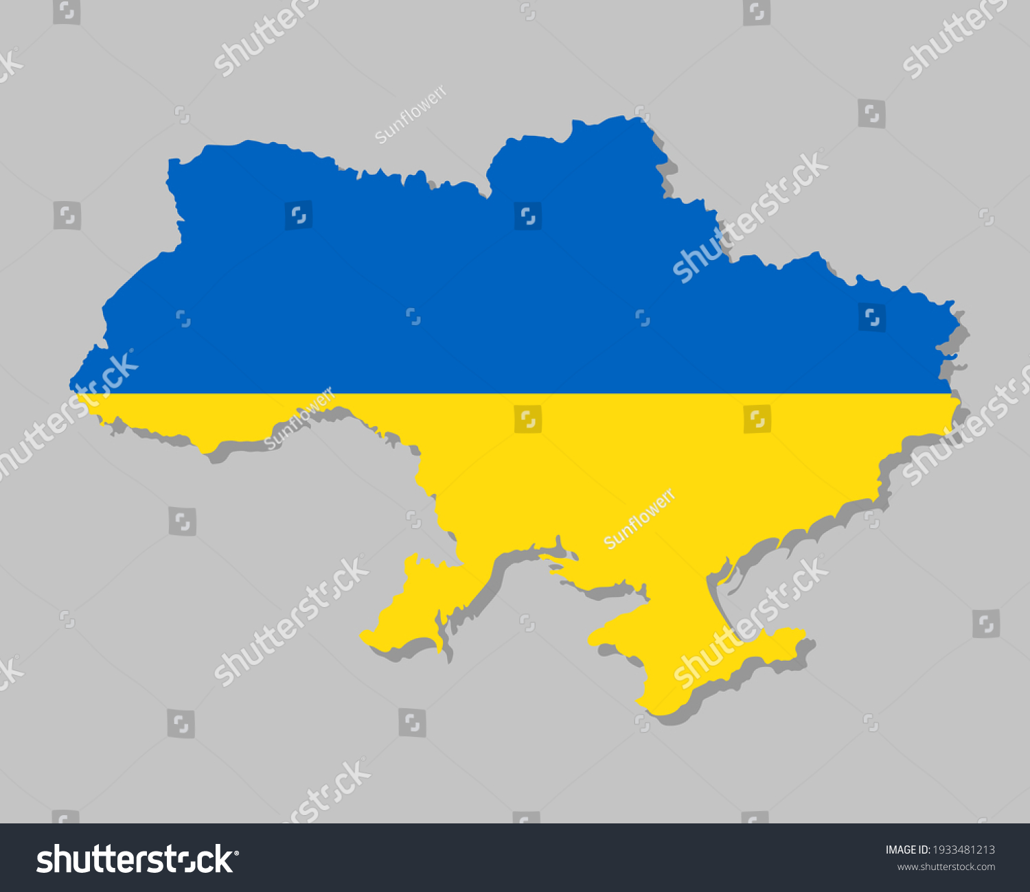 Highly Detailed Map Ukraine Flag Silhouette Stock Vector (Royalty Free ...