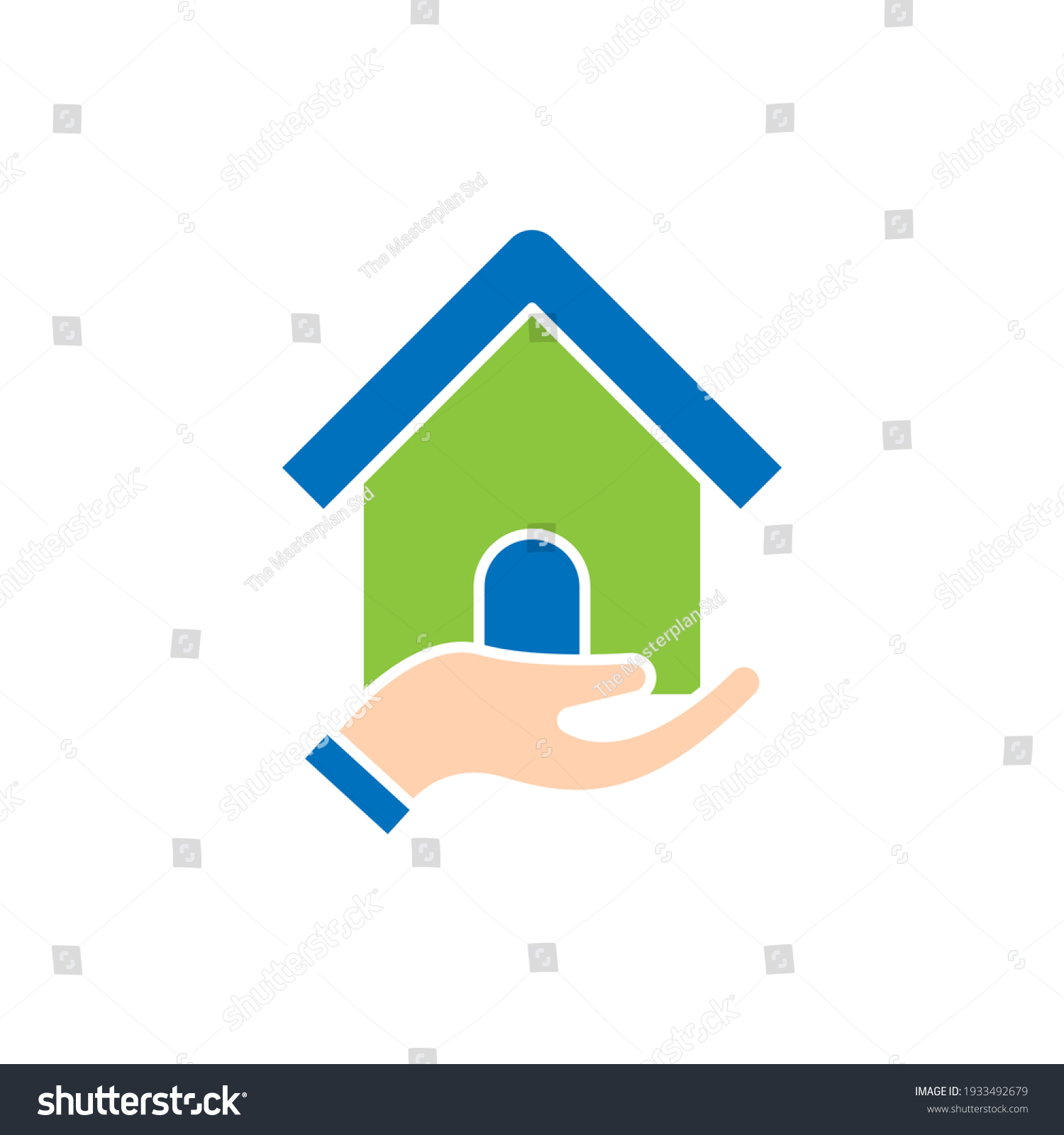 Home Hand Logo Icon Vector Design Stock Vector (Royalty Free ...