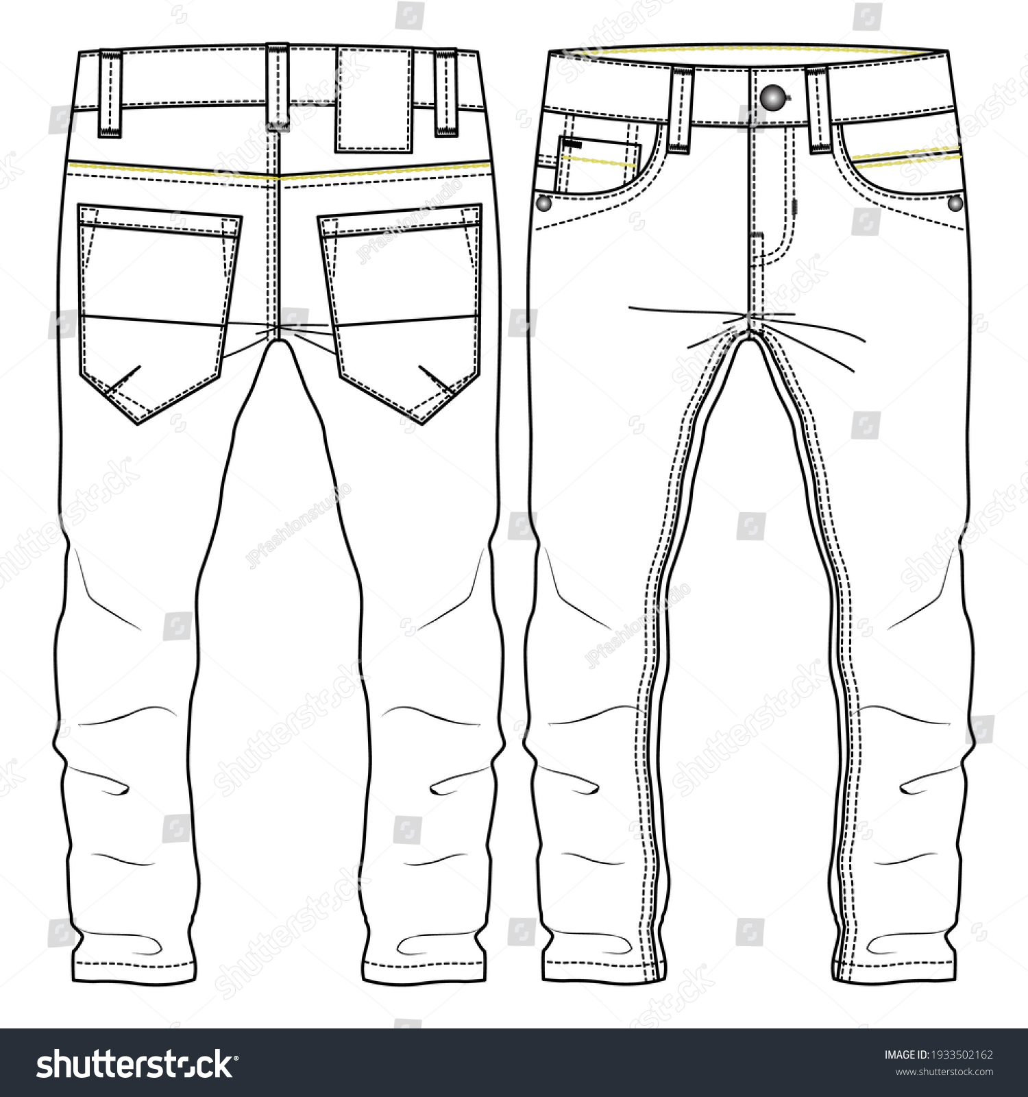 Men Boys Classic Pant Fashion Flat Stock Vector (Royalty Free ...