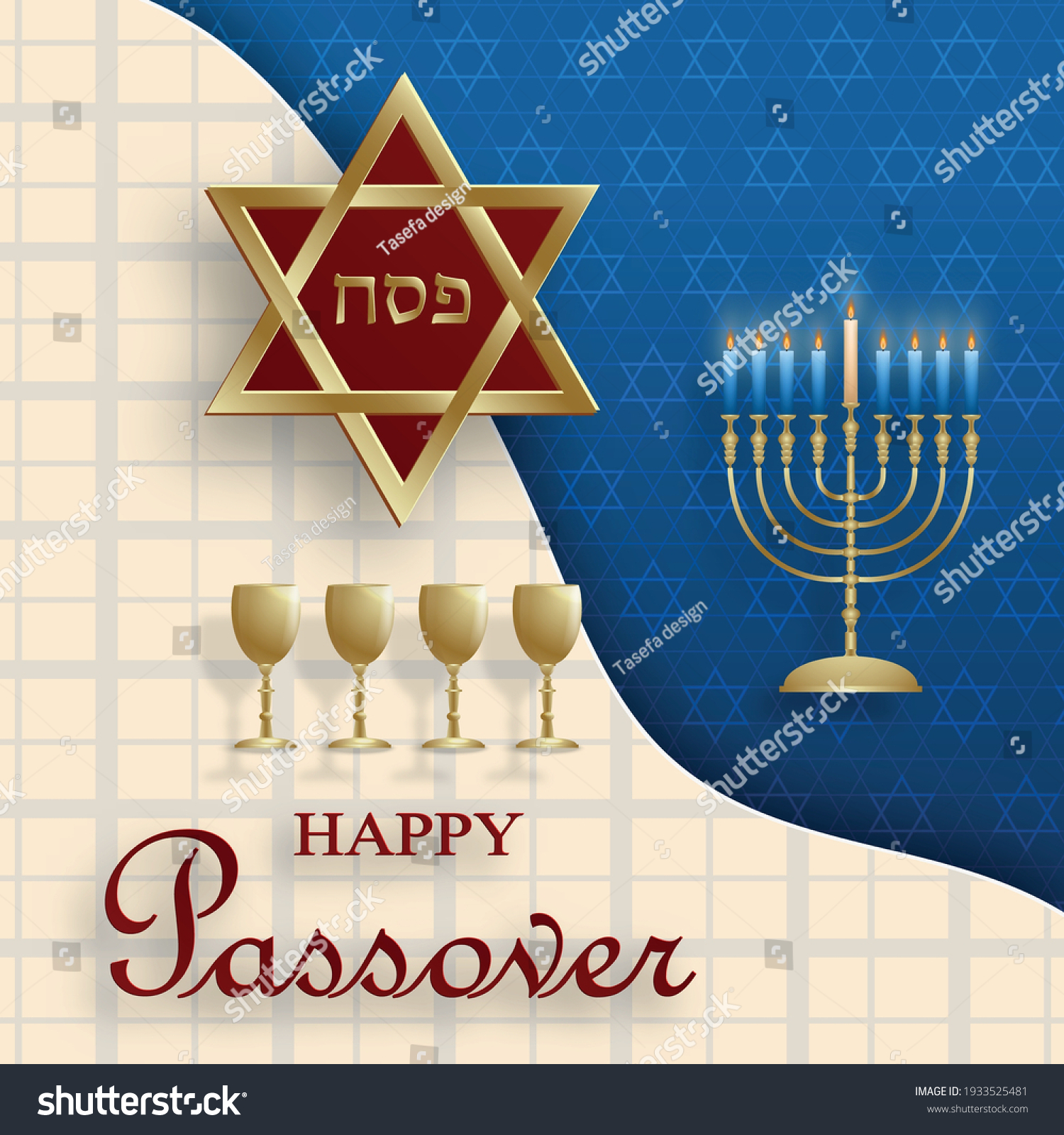 Happy Passover Card Pessah Holiday Nice Stock Vector (Royalty Free ...