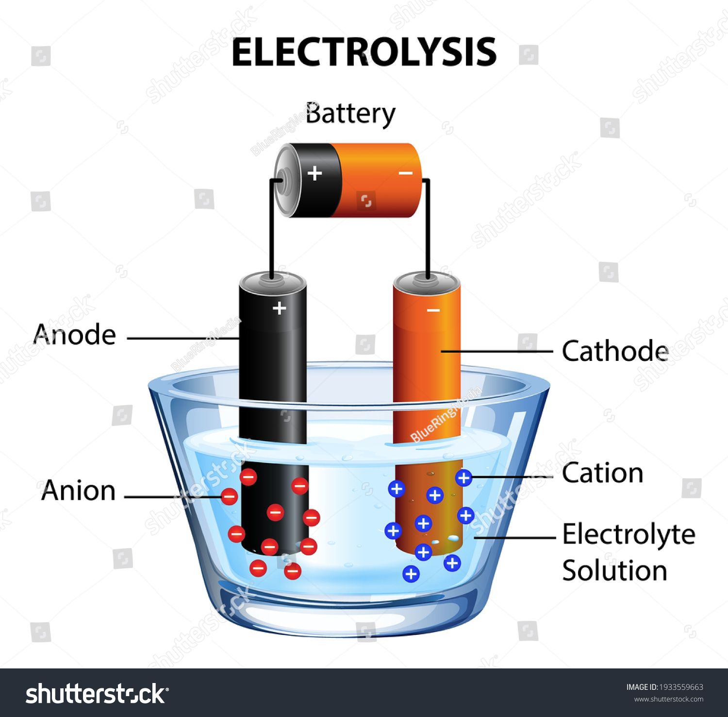 Electrolysis Diagram Experiment Education Illustration Stock Vector ...