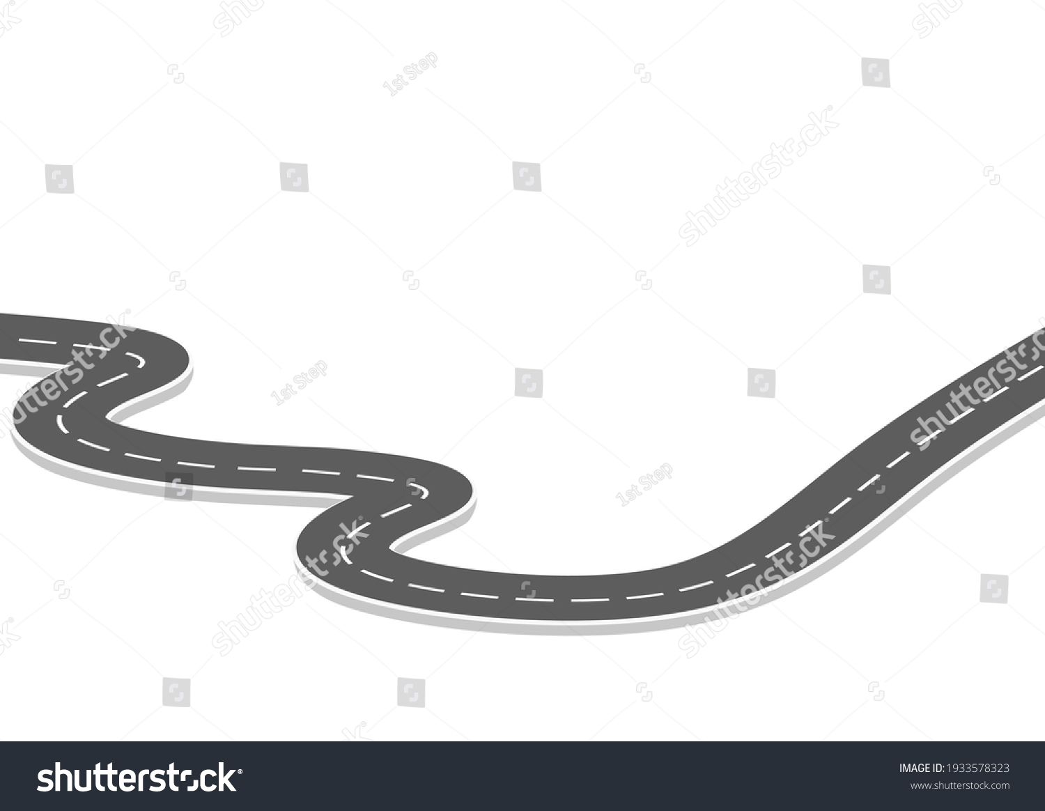 Roadway Journey Future Asphalt Street Isolated Stock Vector (Royalty ...