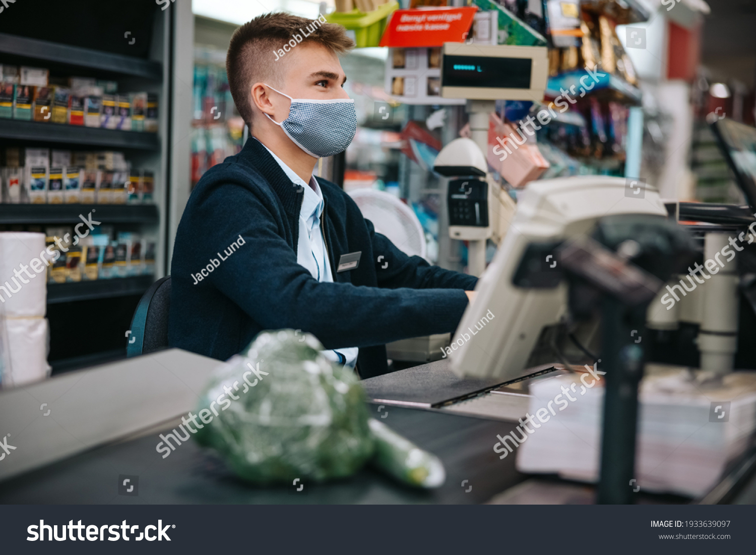 man and cashier