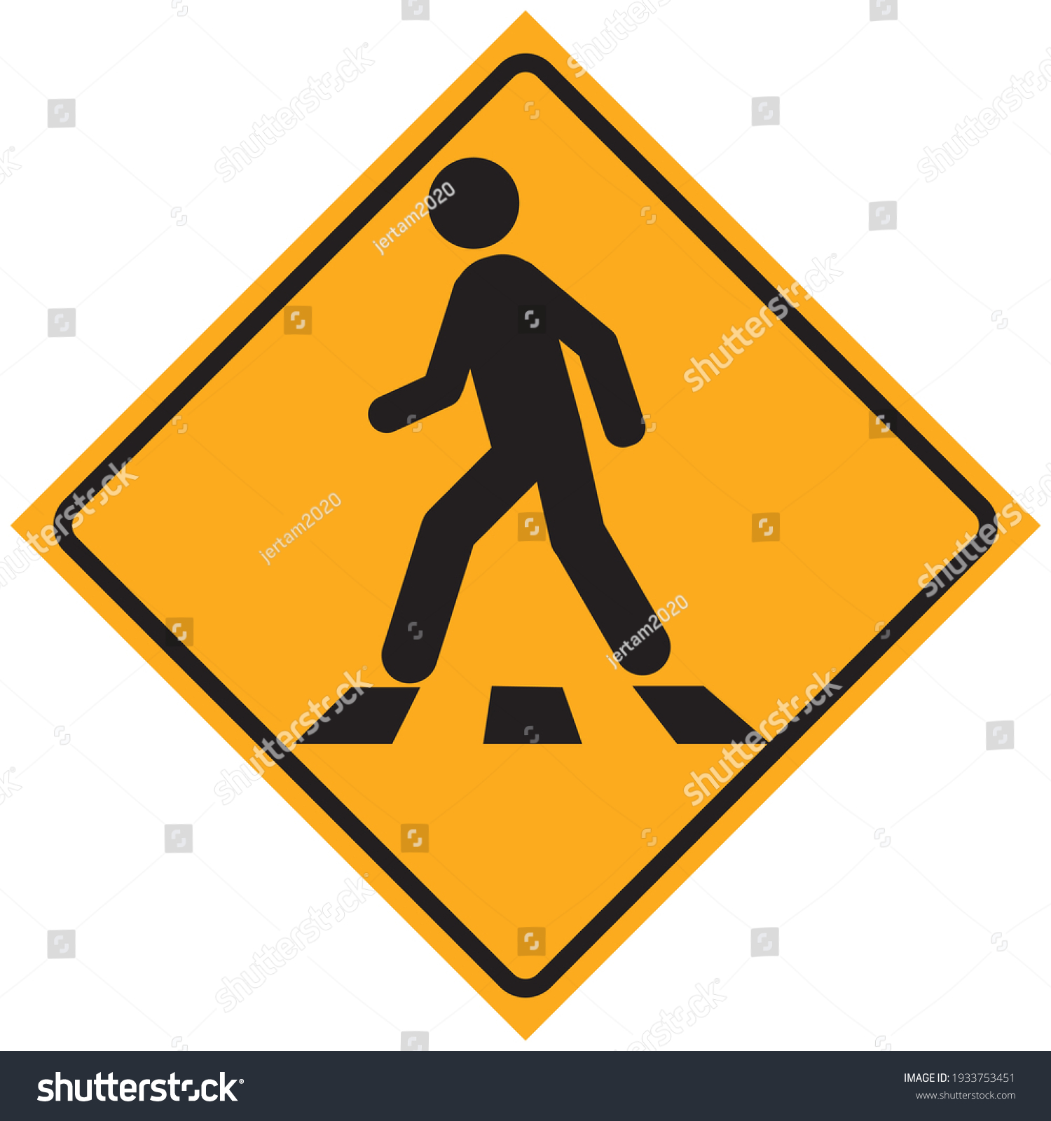 Pedestrian Crossing Icon Zebra Crossing Vector Stock Vector (Royalty ...