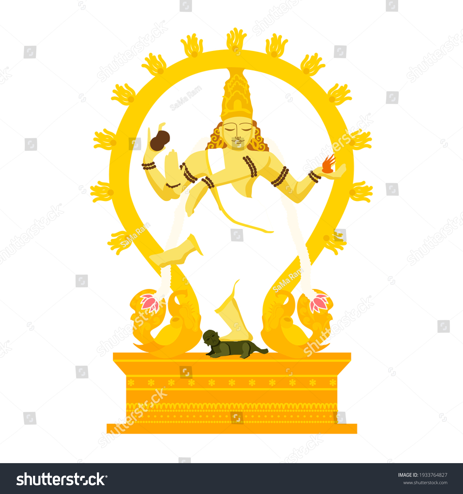 Lord Thillai Nataraja Shiva Present Form Stock Illustration 1933764827 ...