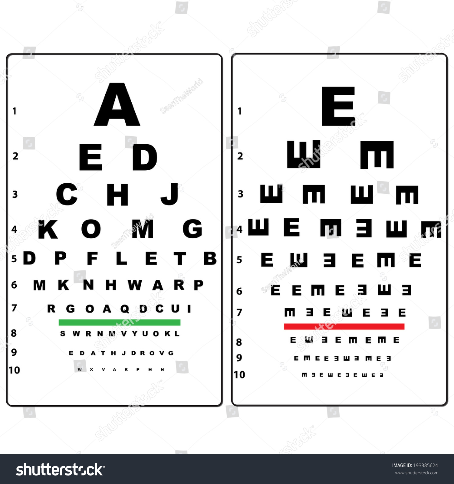 Eye Test Chart Stock Vector (royalty Free) 193385624 