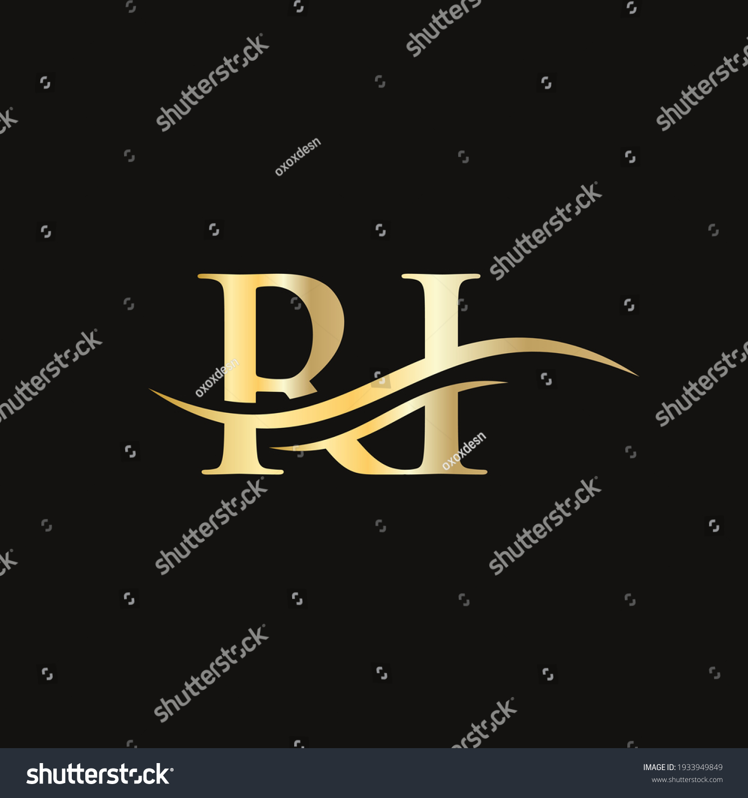 Swoosh Letter Ri Logo Design Business Stock Vector (Royalty Free ...