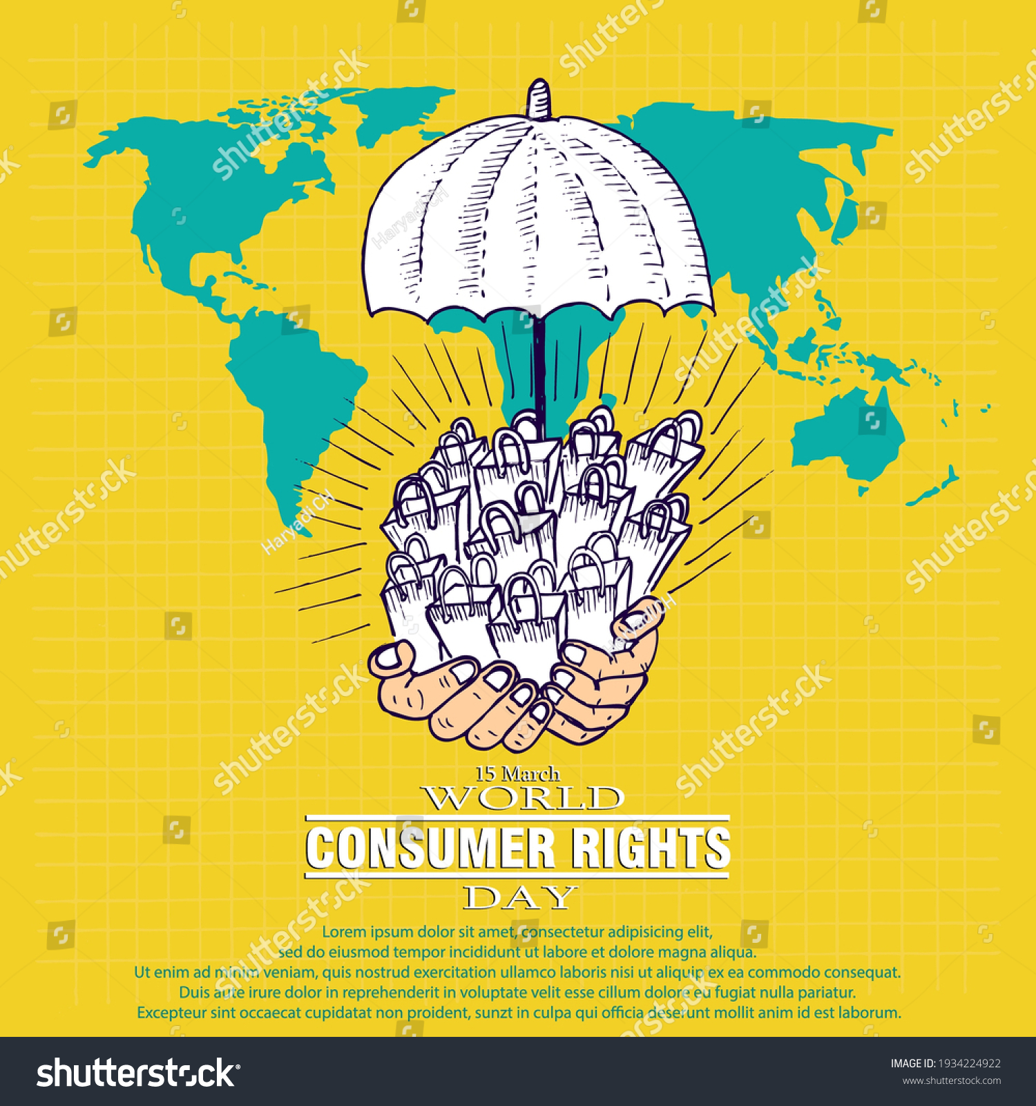 World Consumer Rights Day Poster Banner Stock Vector (Royalty Free ...