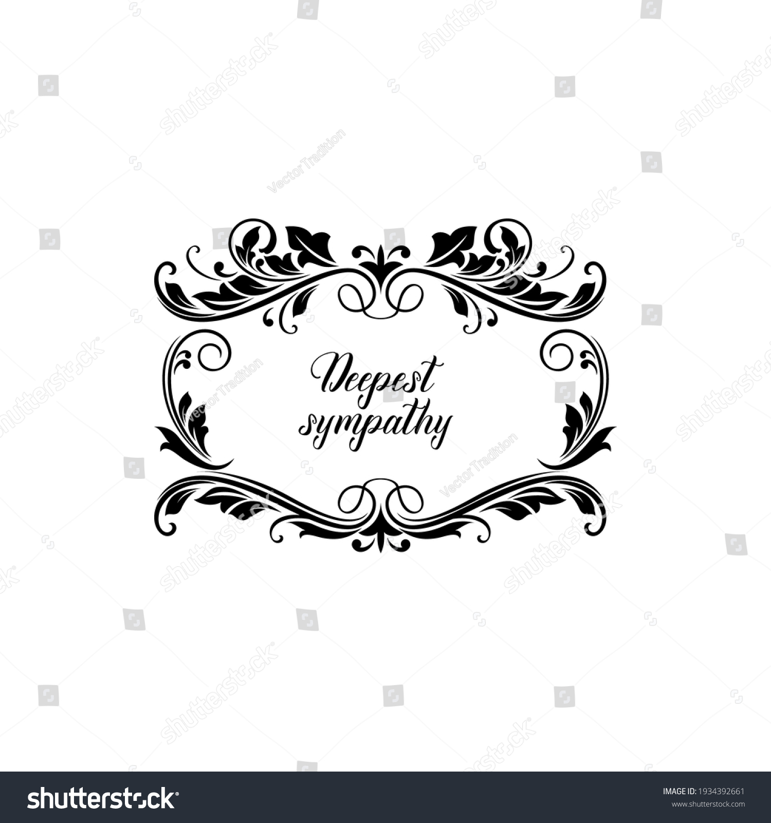 Funeral Card Vintage Condolence Vector Floral Stock Vector Royalty Free 1934392661 Shutterstock