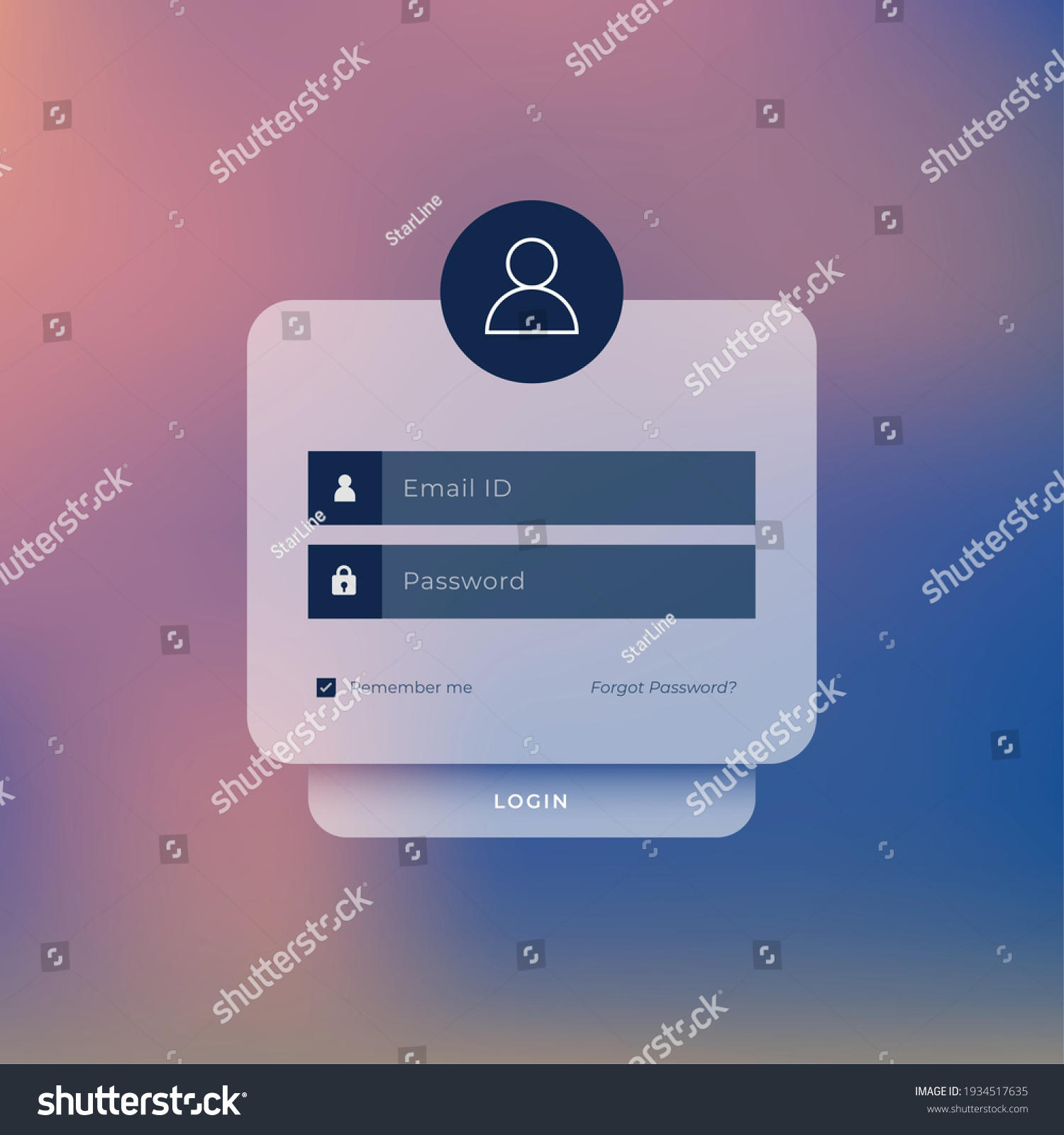 Website User Login Page Template Design Stock Vector (Royalty Free ...