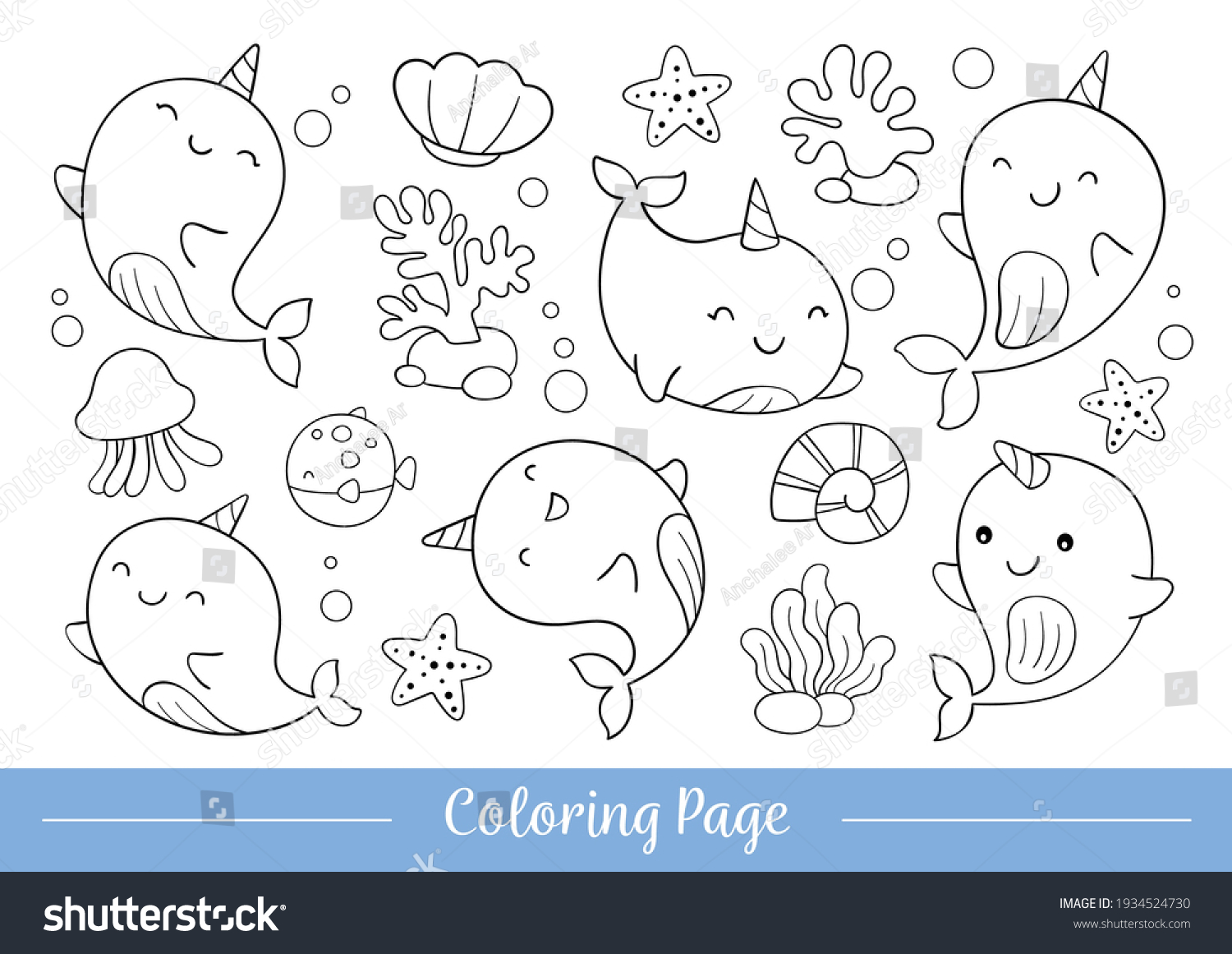 Draw Vector Illustration Coloring Page Cute Stock Vector (Royalty Free ...