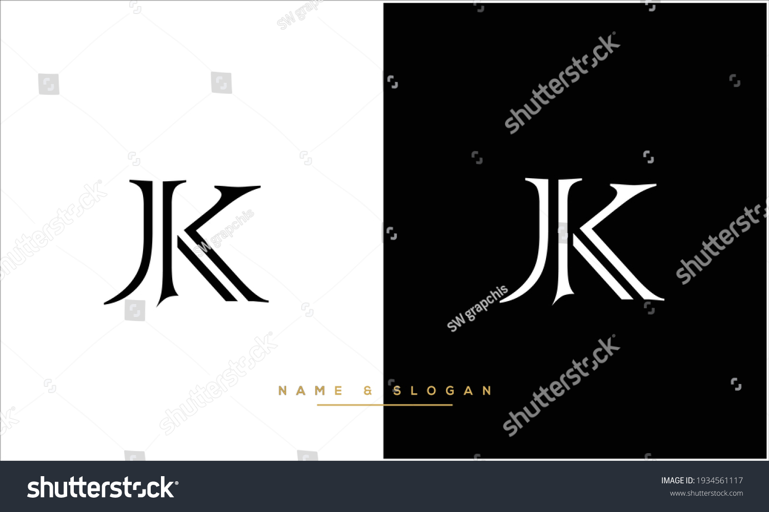 Jk Kj Abstract Letters Logo Monogram Stock Vector (Royalty Free ...