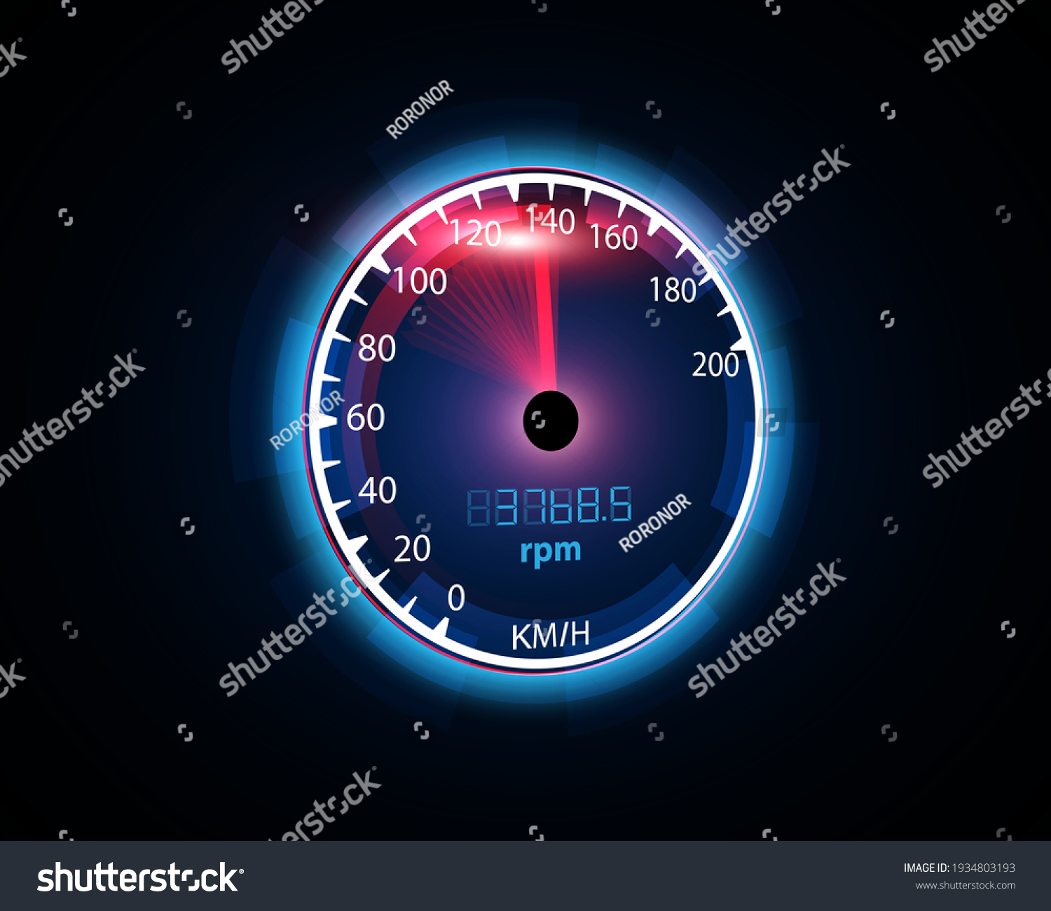 Digital Analog Speedometer Movement Background Illustration Stock ...