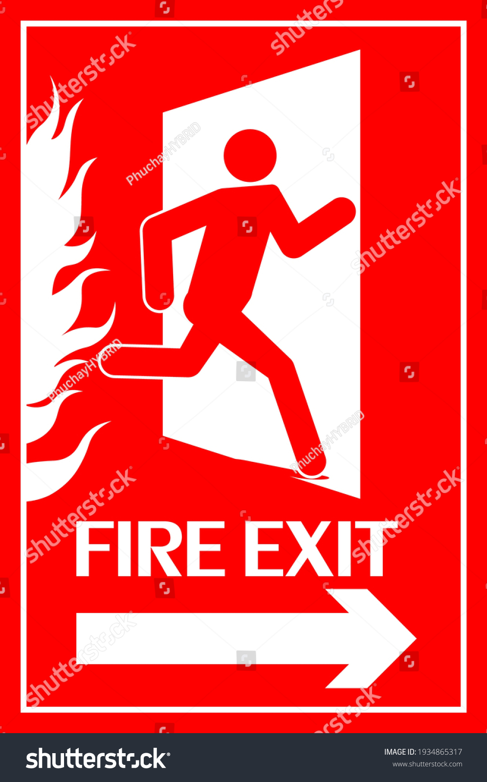 Fire Exit Sign Running Human Figure Stock Vector (Royalty Free ...