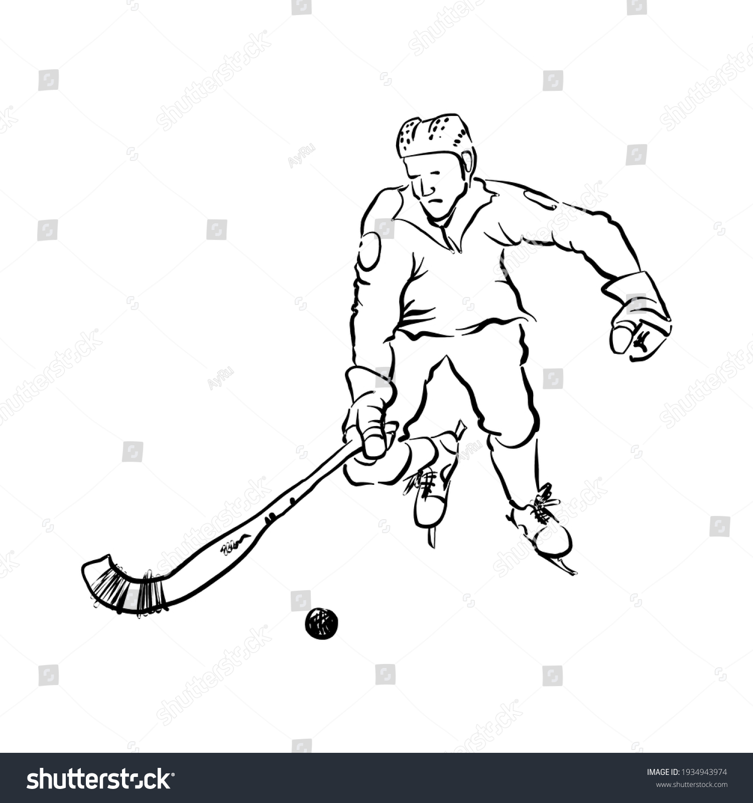 Хоккей с мячом рисунок