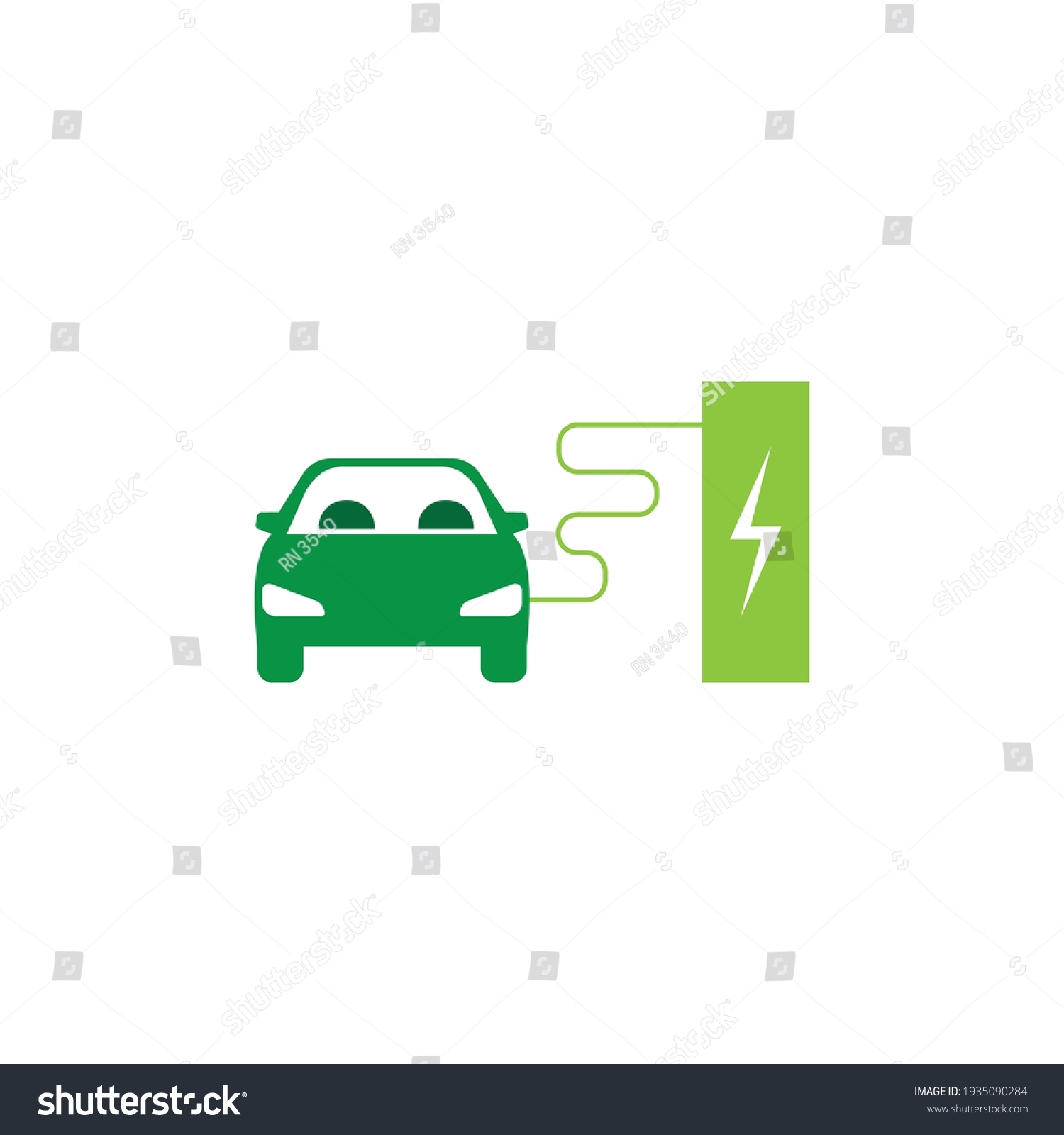 Electric Car Icon Electrical Cable Plug Stock Vector (Royalty Free ...