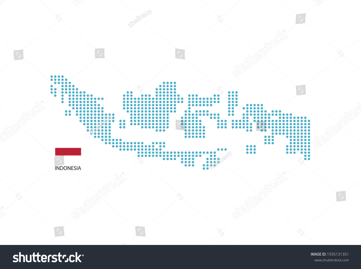 Indonesia Map Design Blue Circle White Stock Vector (Royalty Free ...