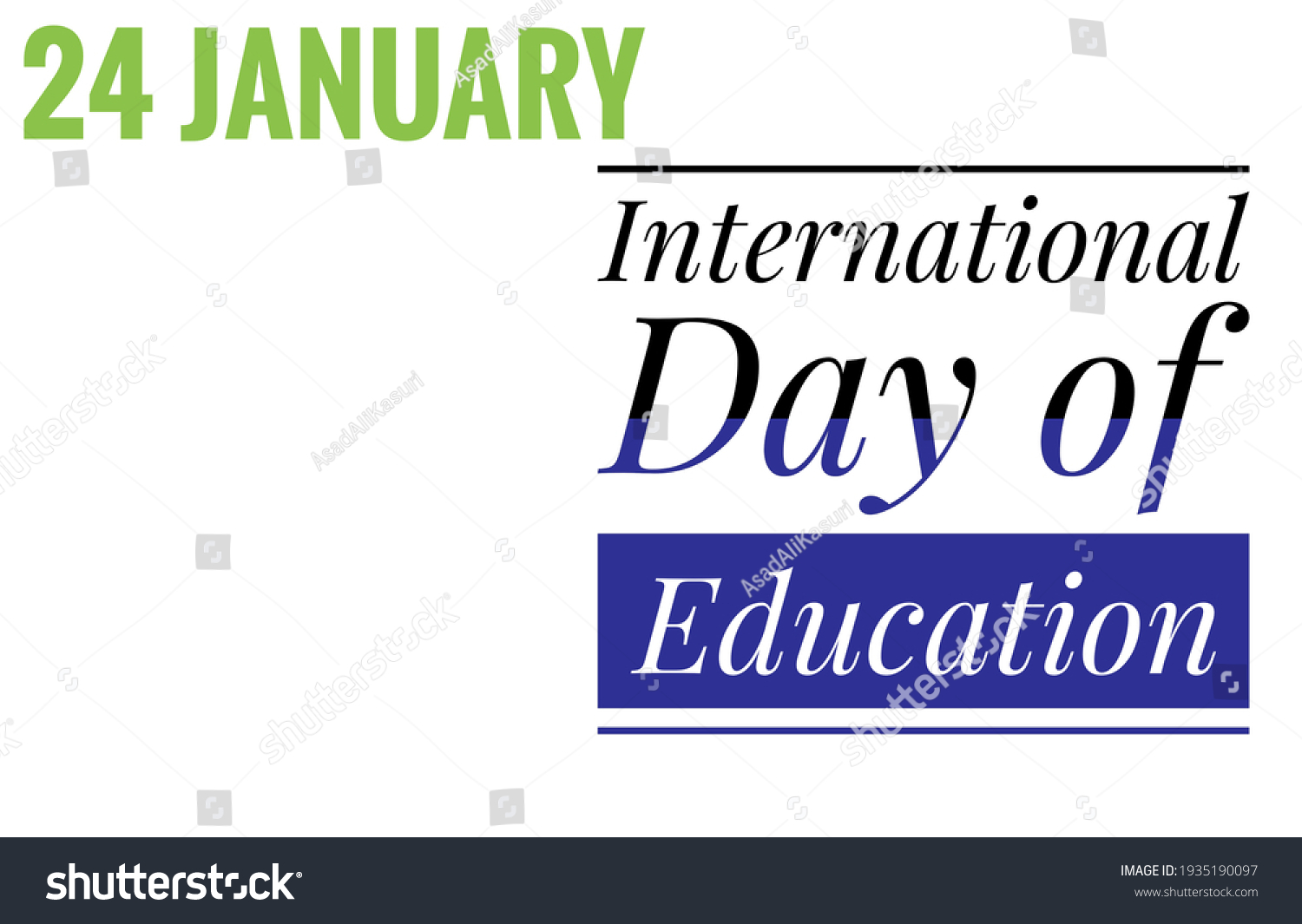 24 January International Day Education Text Stock Illustration ...