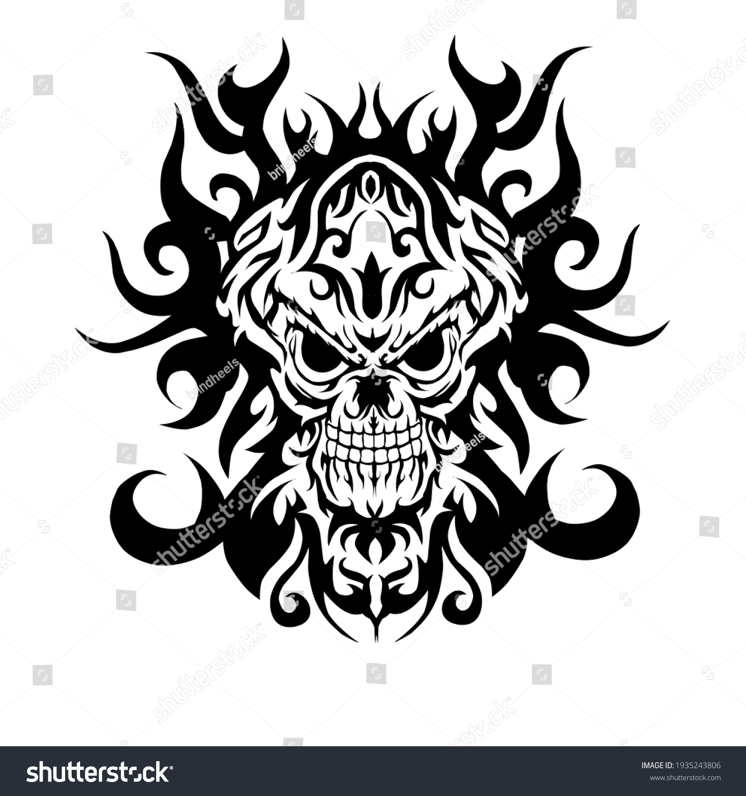 Premium Skull Head Icon Logo Design Stock Illustration 1935243806 ...