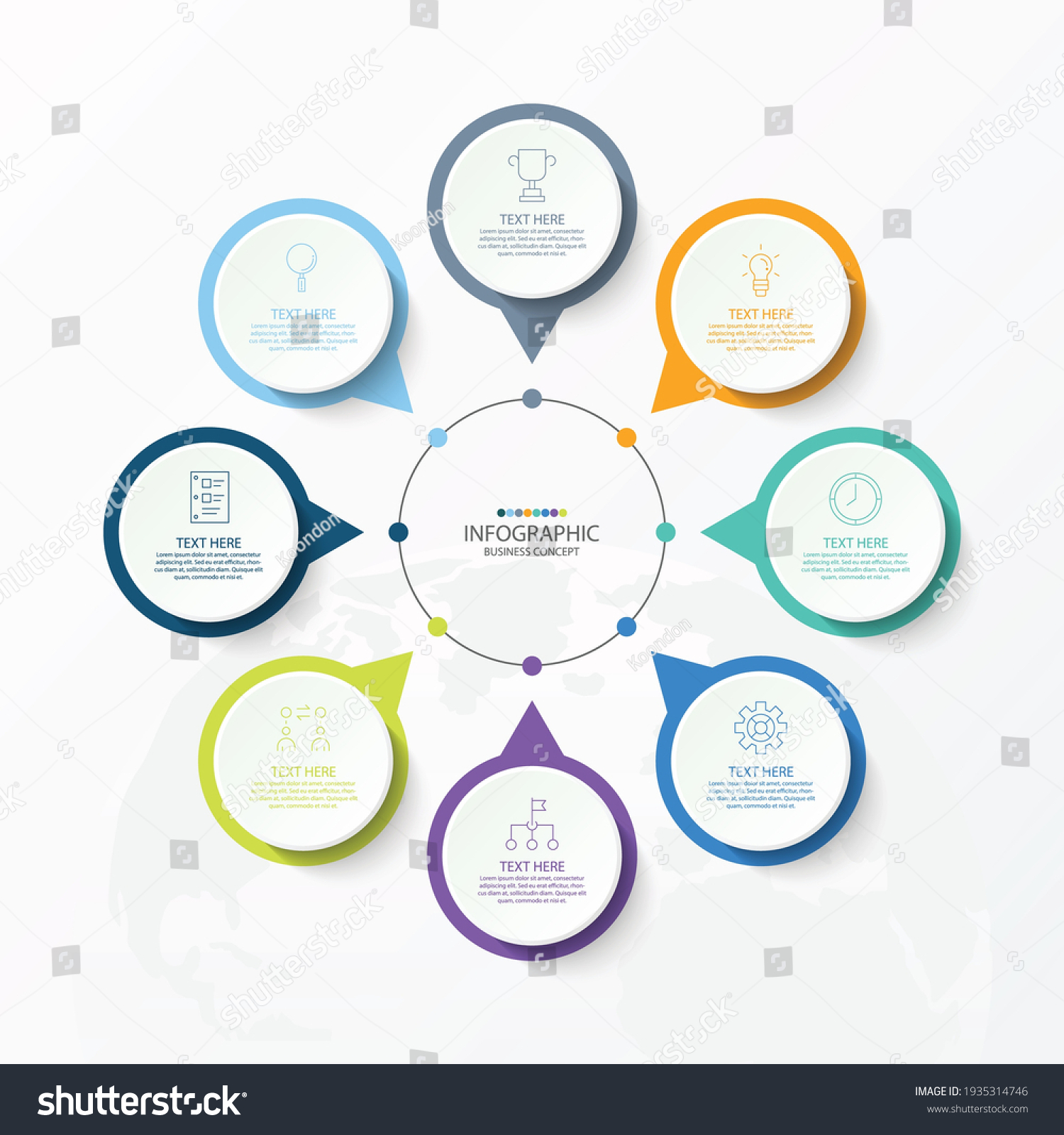 Basic Circle Infographic Template 8 Steps Stock Vector (Royalty Free ...