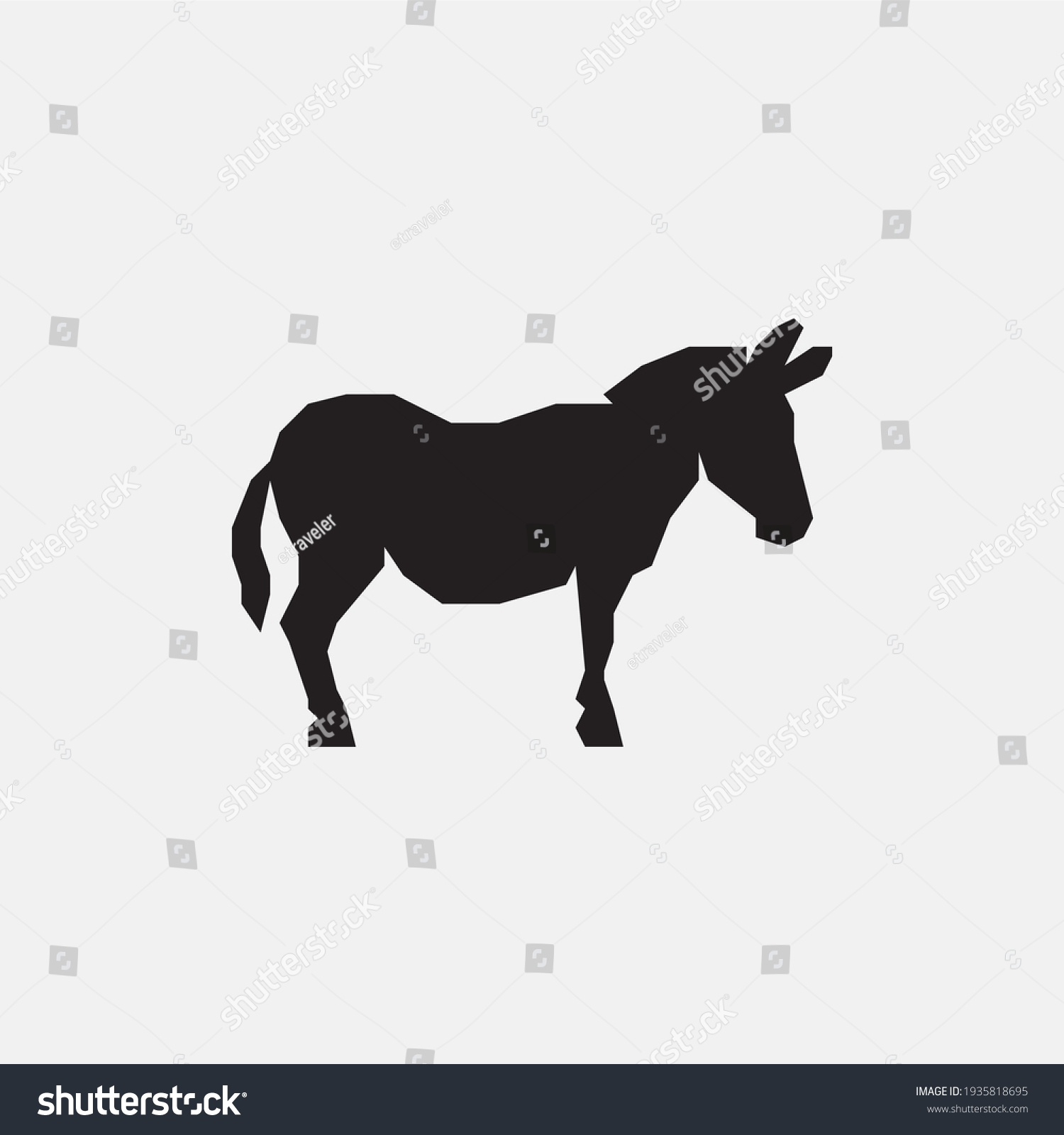 Donkey Silhouette Icon Donkey Logo Stock Vector (Royalty Free ...