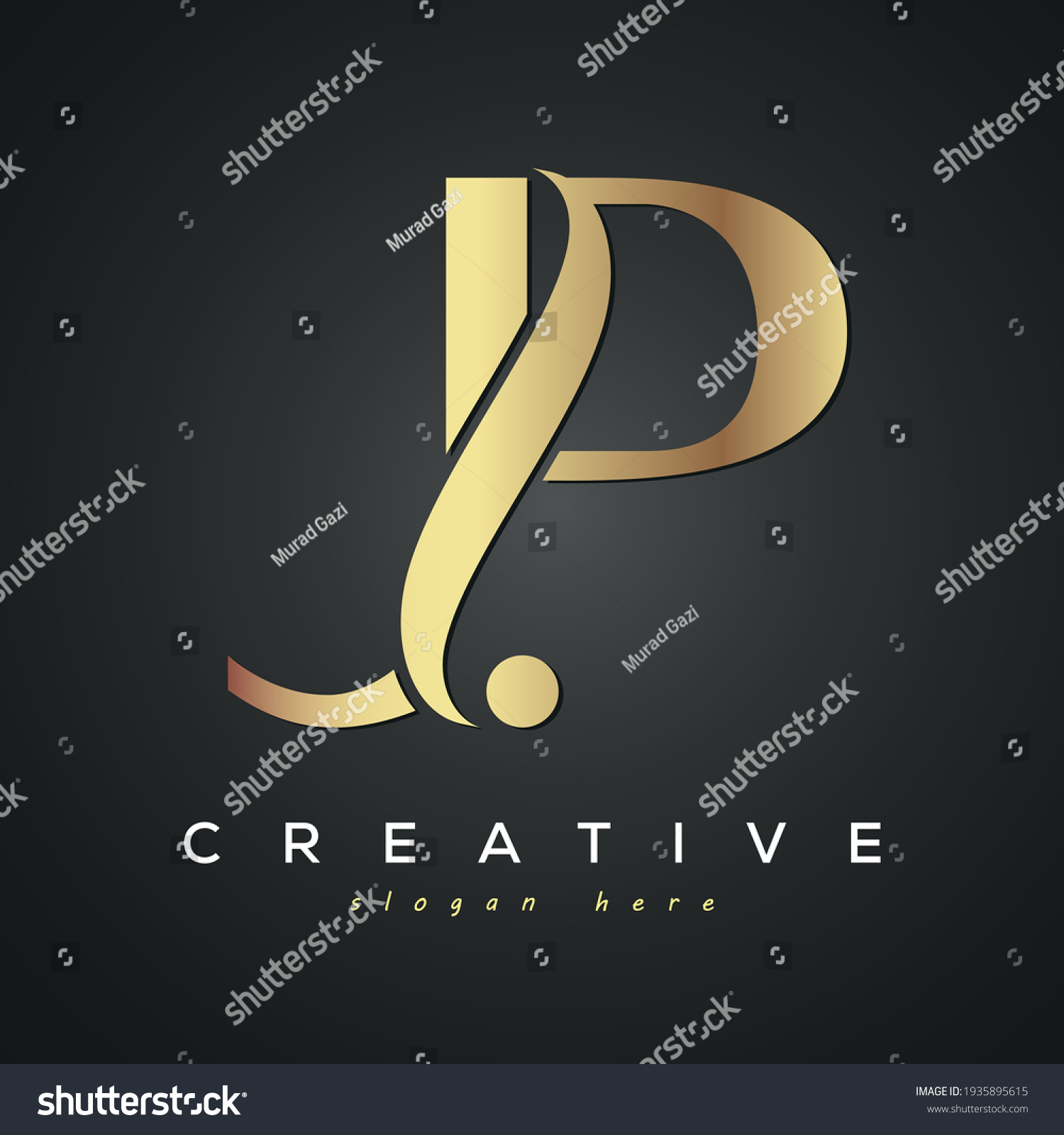 Jp Creative Luxury Logo Design Stock Vector (royalty Free) 1935895615 