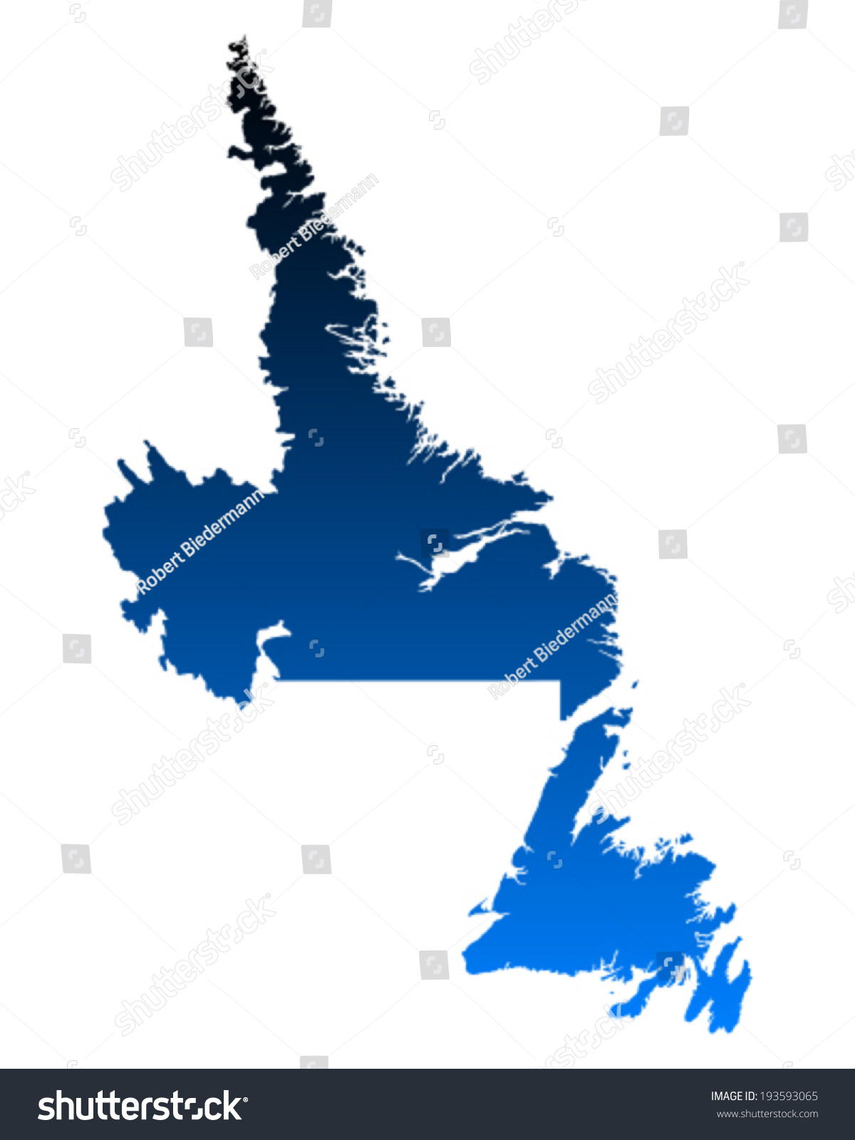 Map Newfoundland Labrador Stock Vector Royalty Free 193593065   Stock Vector Map Of Newfoundland And Labrador 193593065 