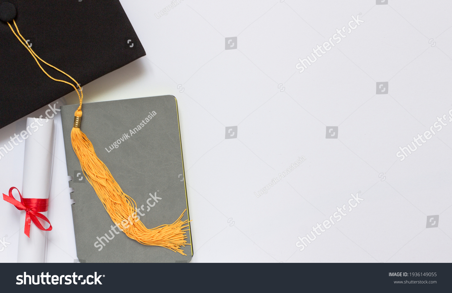 Graduation Top View Concept Notebook Academical Stock Photo 1936149055 ...