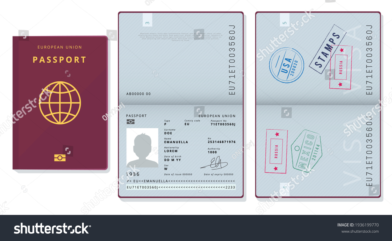 Паспорт карточка шаблон