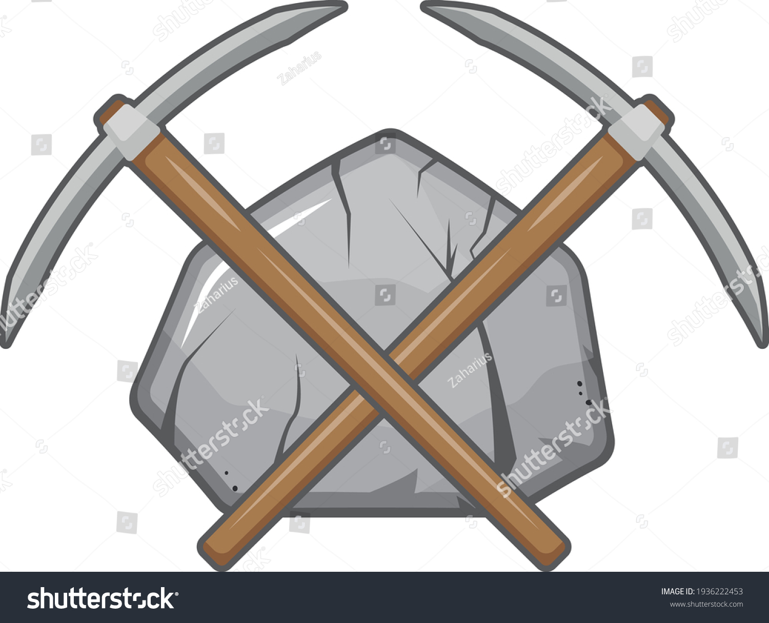 Pickaxe Working Stone Hard Work Symbol Stock Vector (royalty Free 