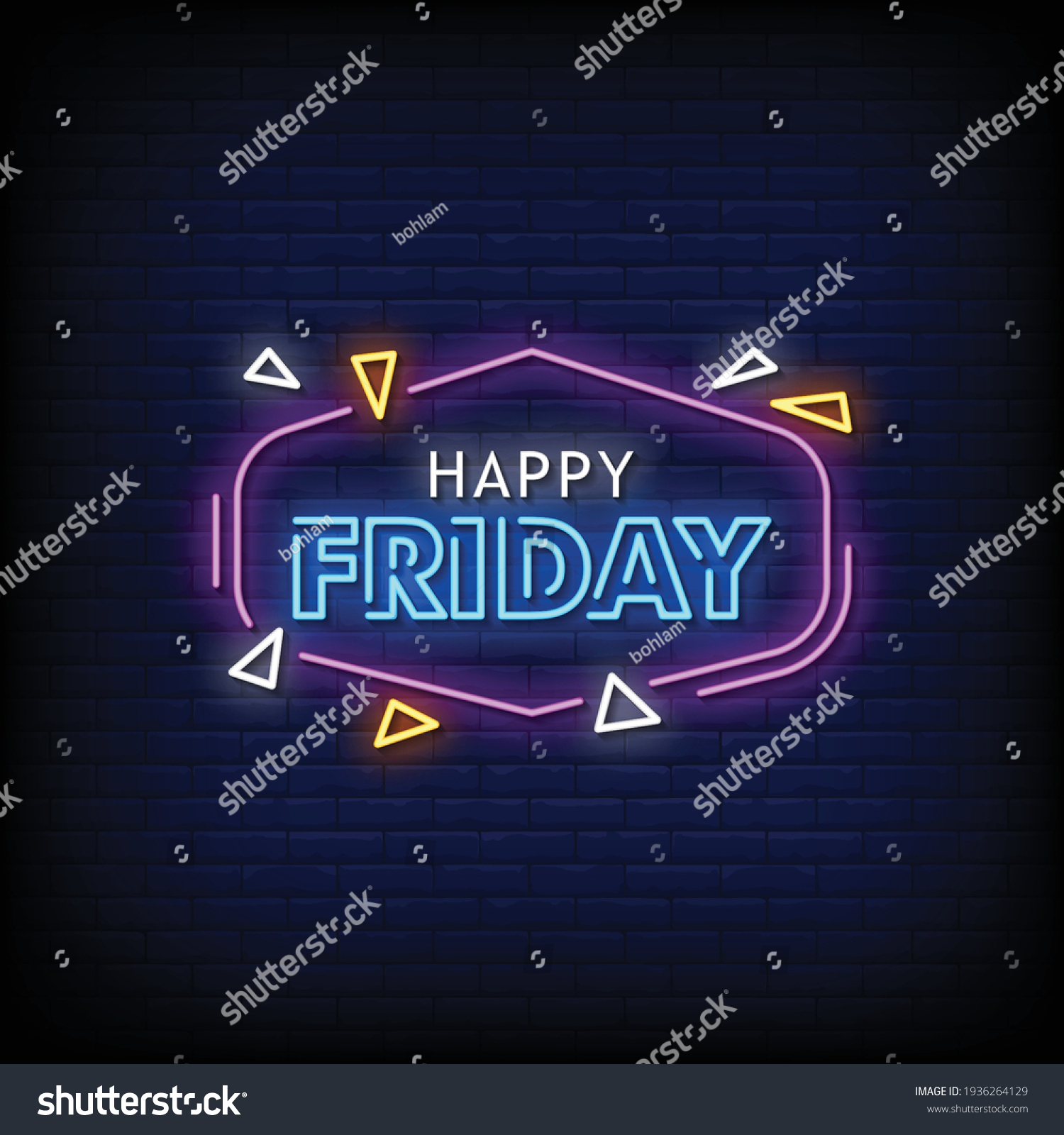 Happy Friday Neon Signs Style Text Stock Vector (Royalty Free ...