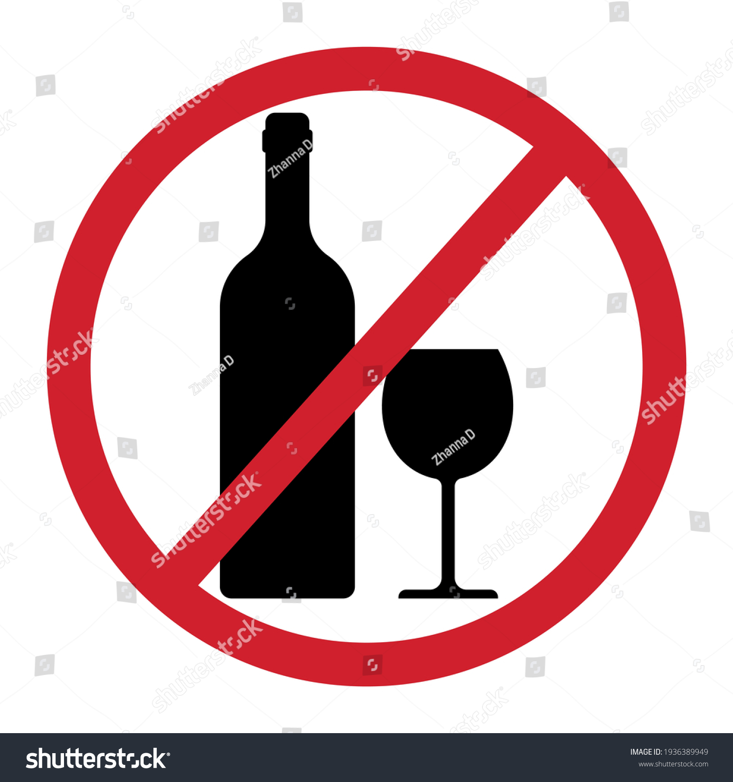 No Alcohol Sign Isolated On White Stock Vector (Royalty Free ...