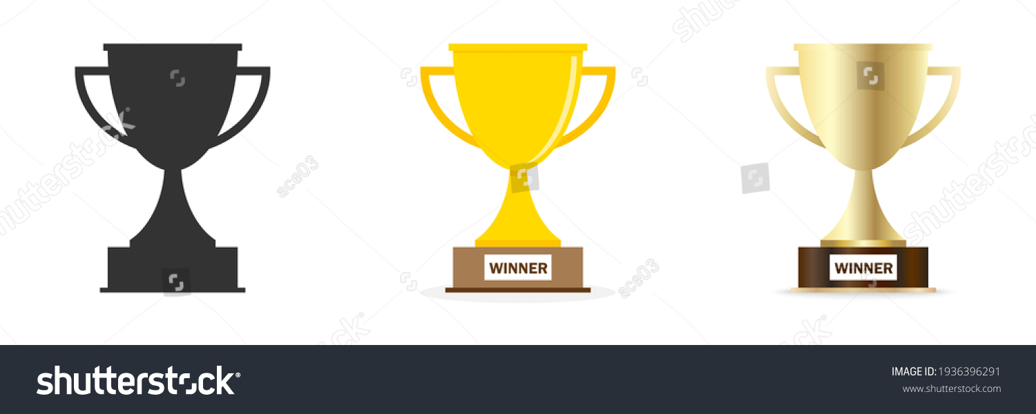 Winner Cups Collection Trophy Cups Champion Stock Vector (Royalty Free ...