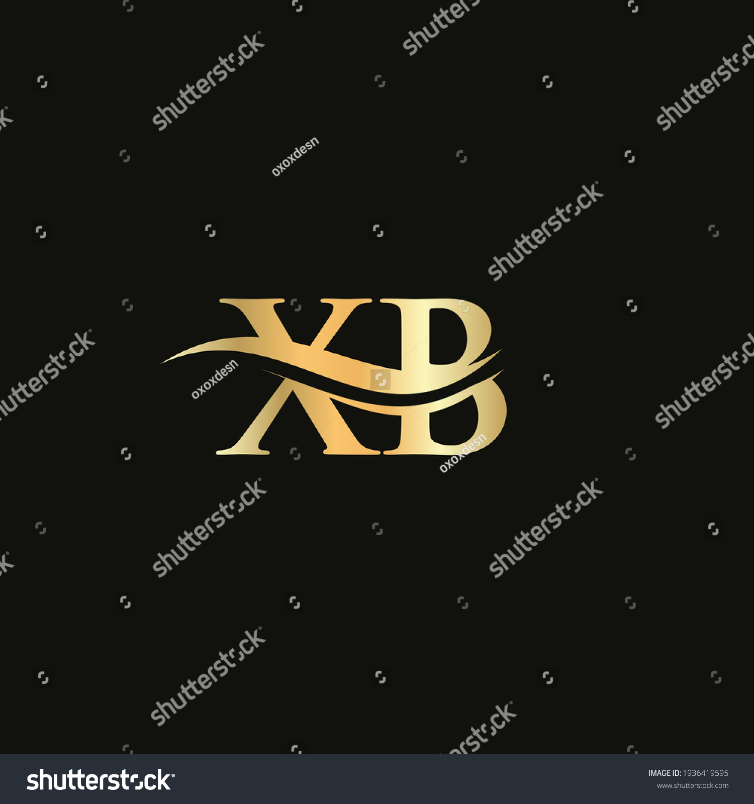 Water Wave Xb Logo Vector Swoosh Stock Vector (Royalty Free) 1936419595 ...