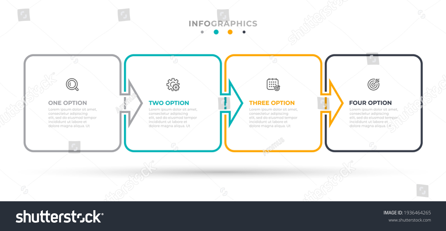 Vector Infographic Label Design Square Arrows Stock Vector (Royalty ...