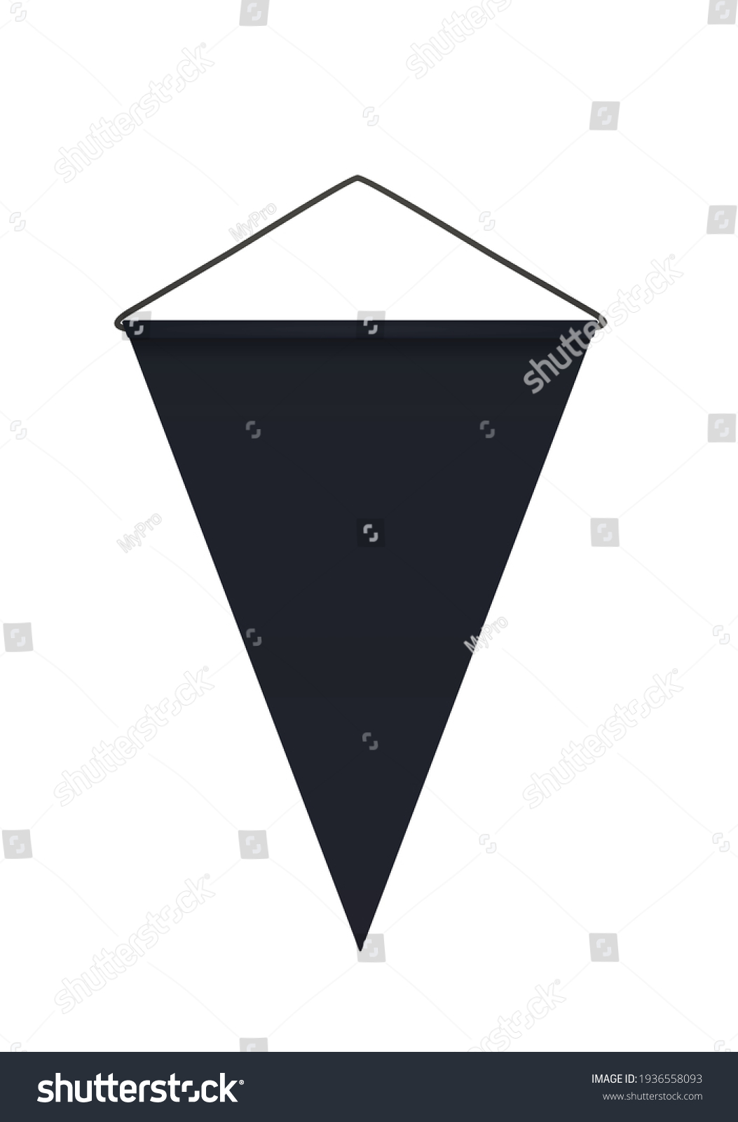 Black Triangle Flag Template Vector Illustration Stock Vector Royalty