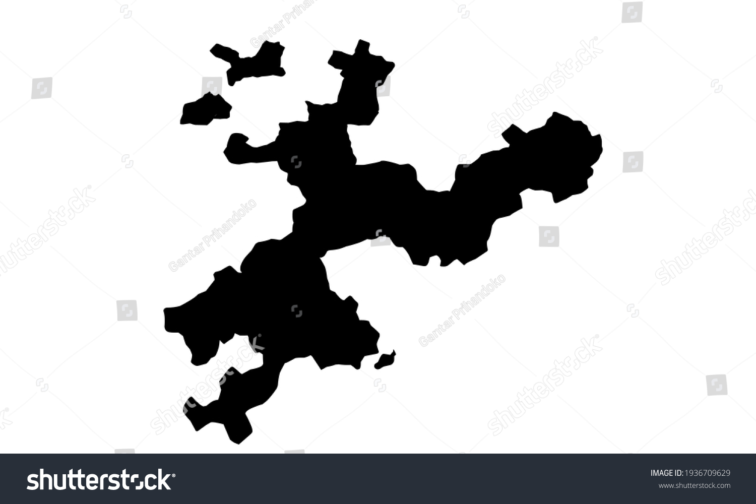 Black Silhouette Map City Solothurn Northern Stock Vector (Royalty Free ...