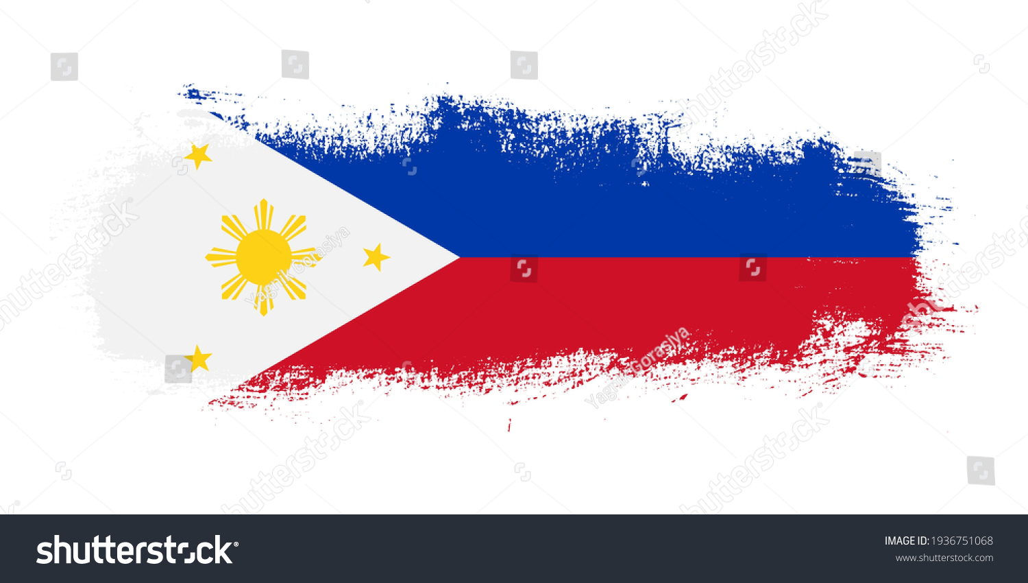 Stain Brush Stroke Flag Philippines Country Stock Vector (Royalty Free ...