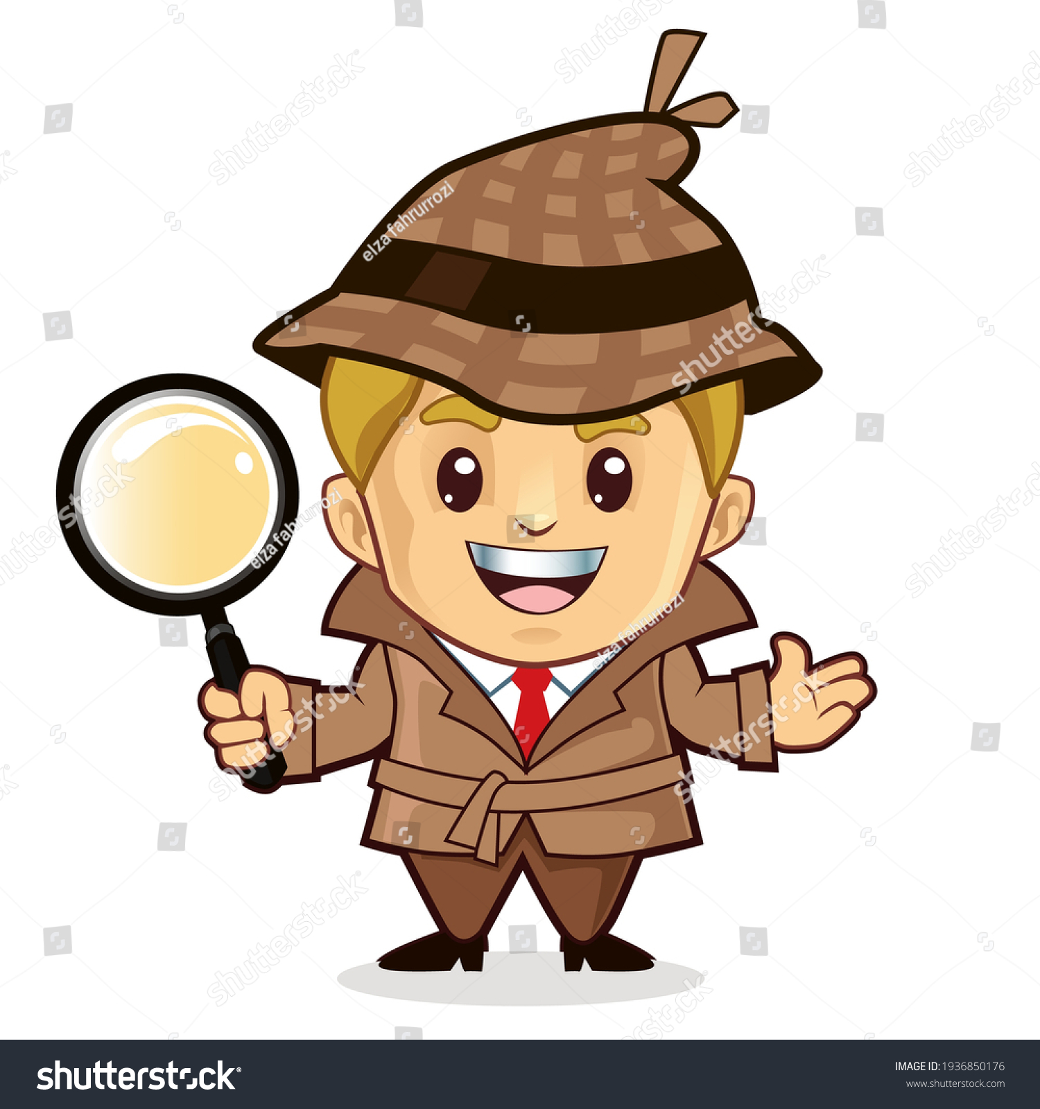 Detective Mascot Cartoon Vector Stock Vector (Royalty Free) 1936850176 ...